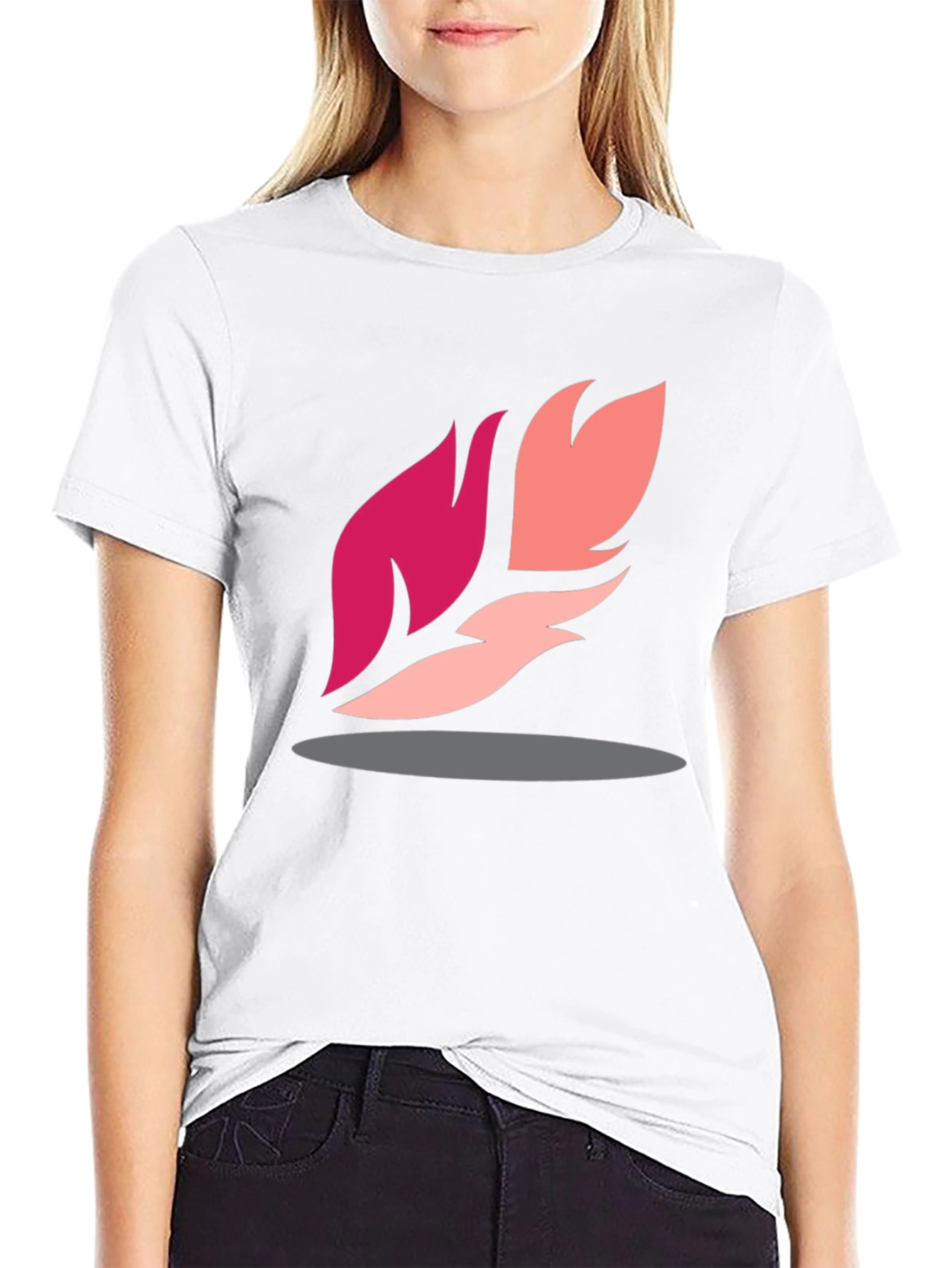 Abstract Feather Graphic Black Tee