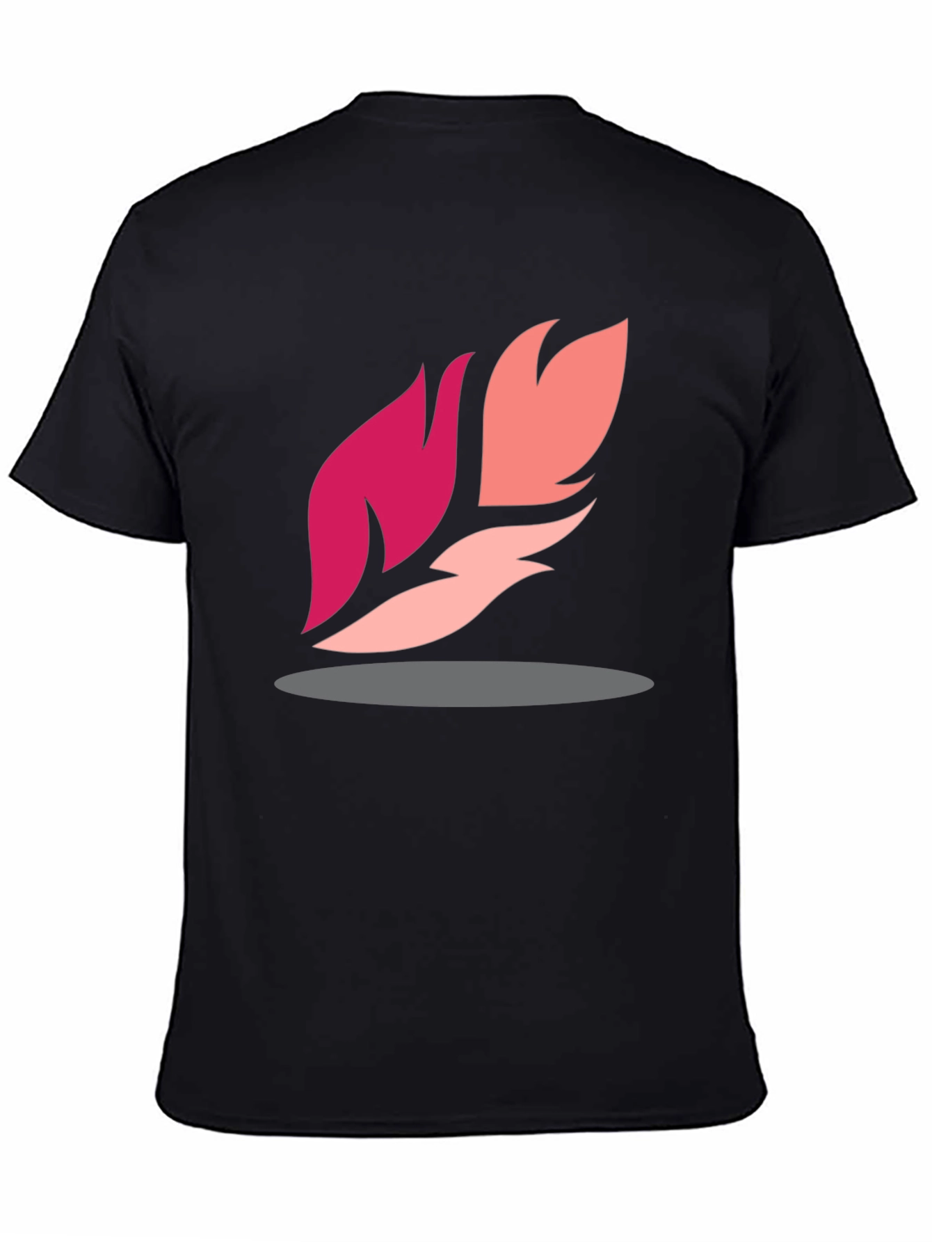 Abstract Feather Graphic Black Tee