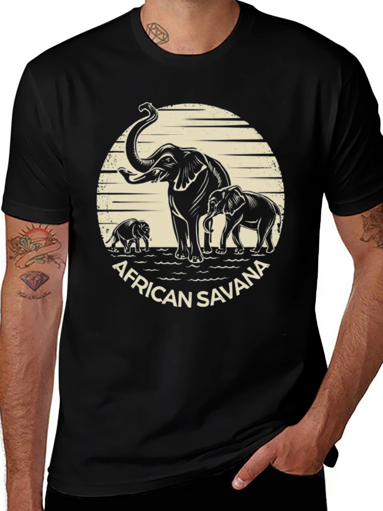 African Savanna Elephant Graphic Tee