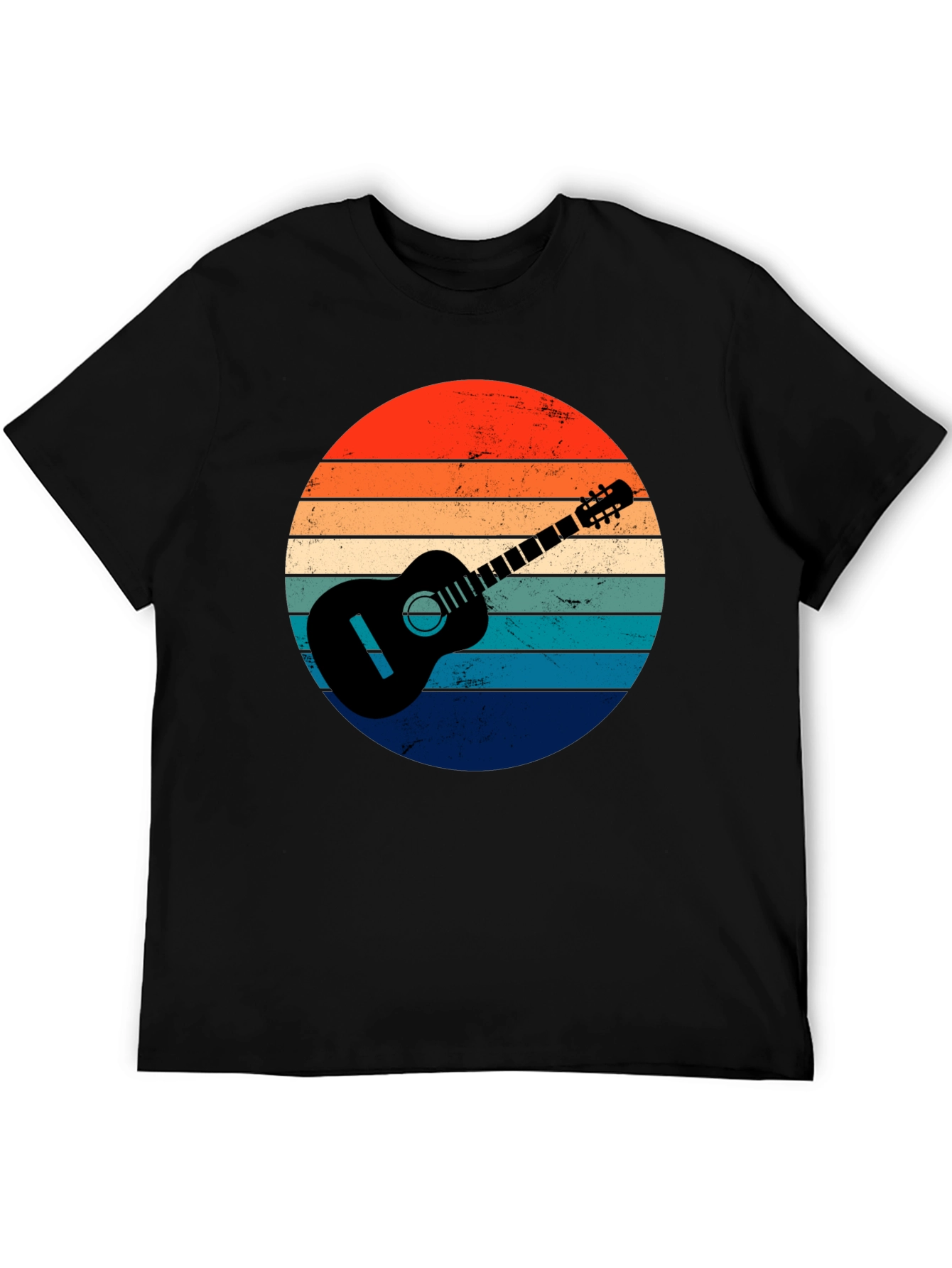 Retro Guitar Sunset Graphic Tee - Music Lover Shirt