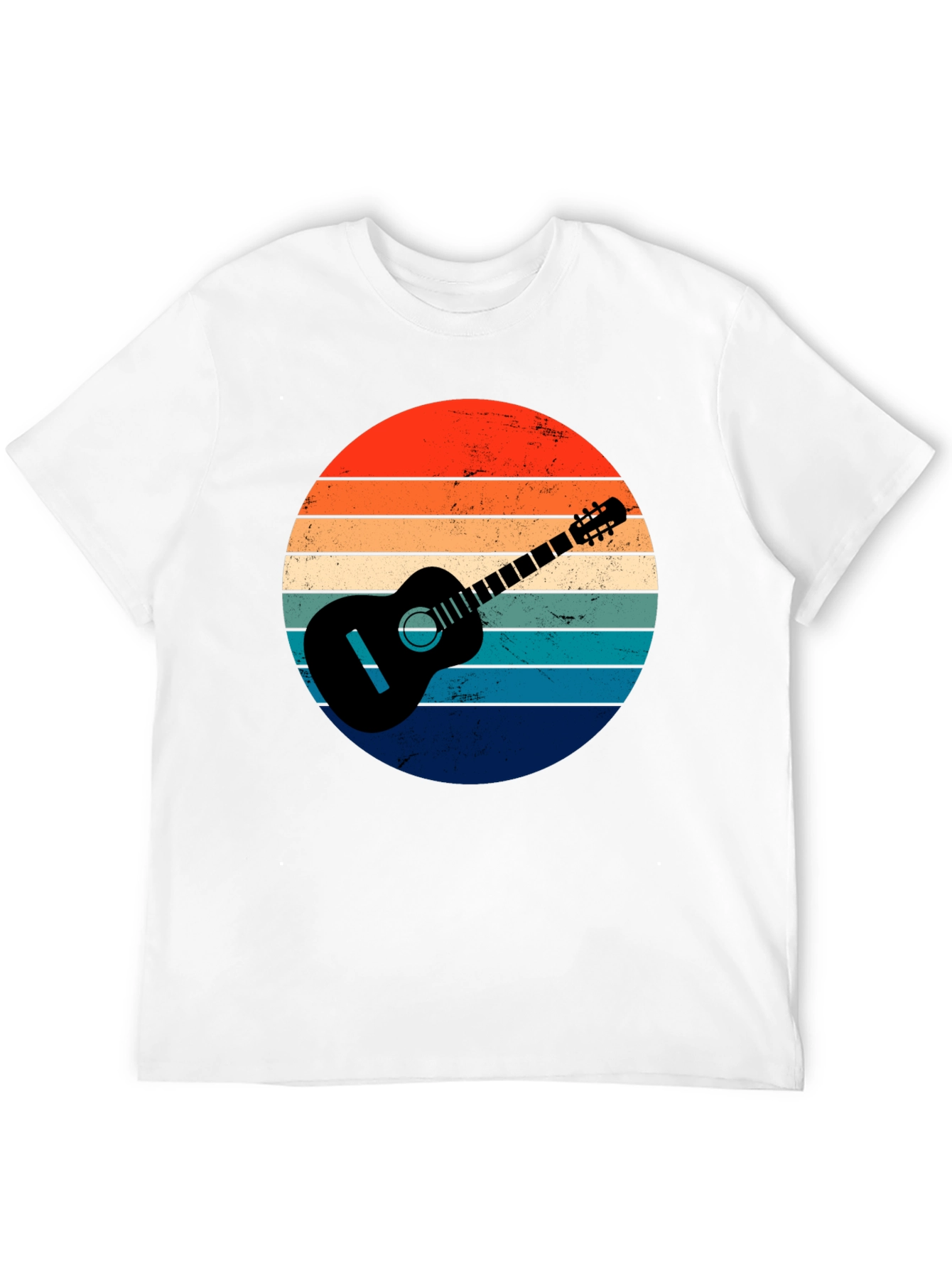 Retro Guitar Sunset Graphic Tee - Music Lover Shirt