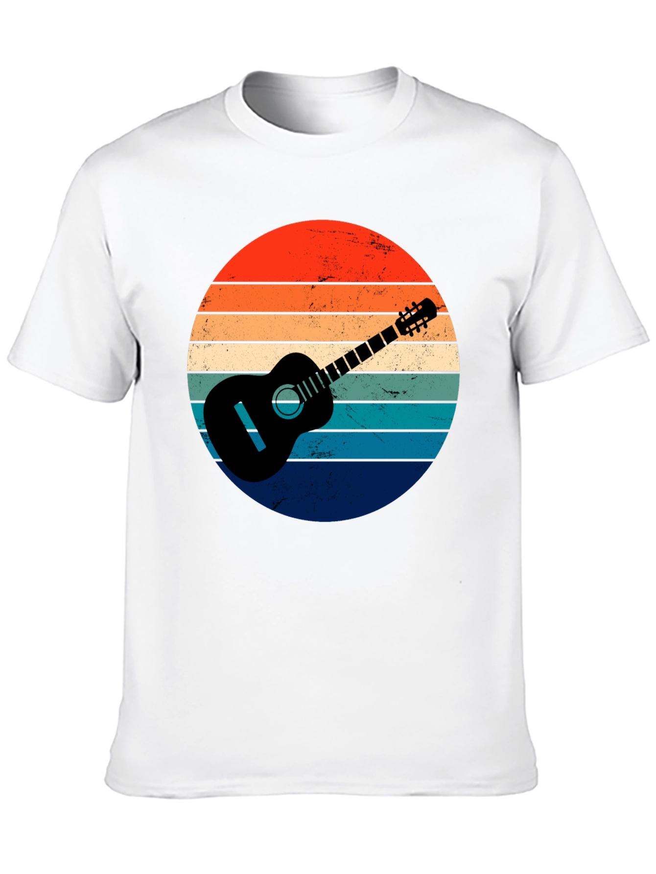 Retro Guitar Sunset Graphic Tee - Music Lover Shirt