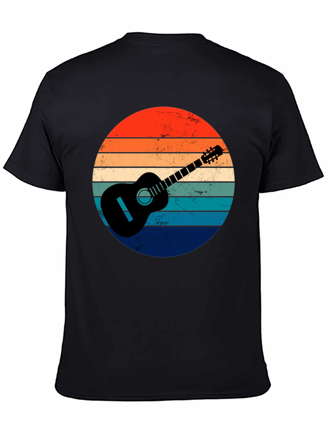 Retro Guitar Sunset Graphic Tee - Music Lover Shirt