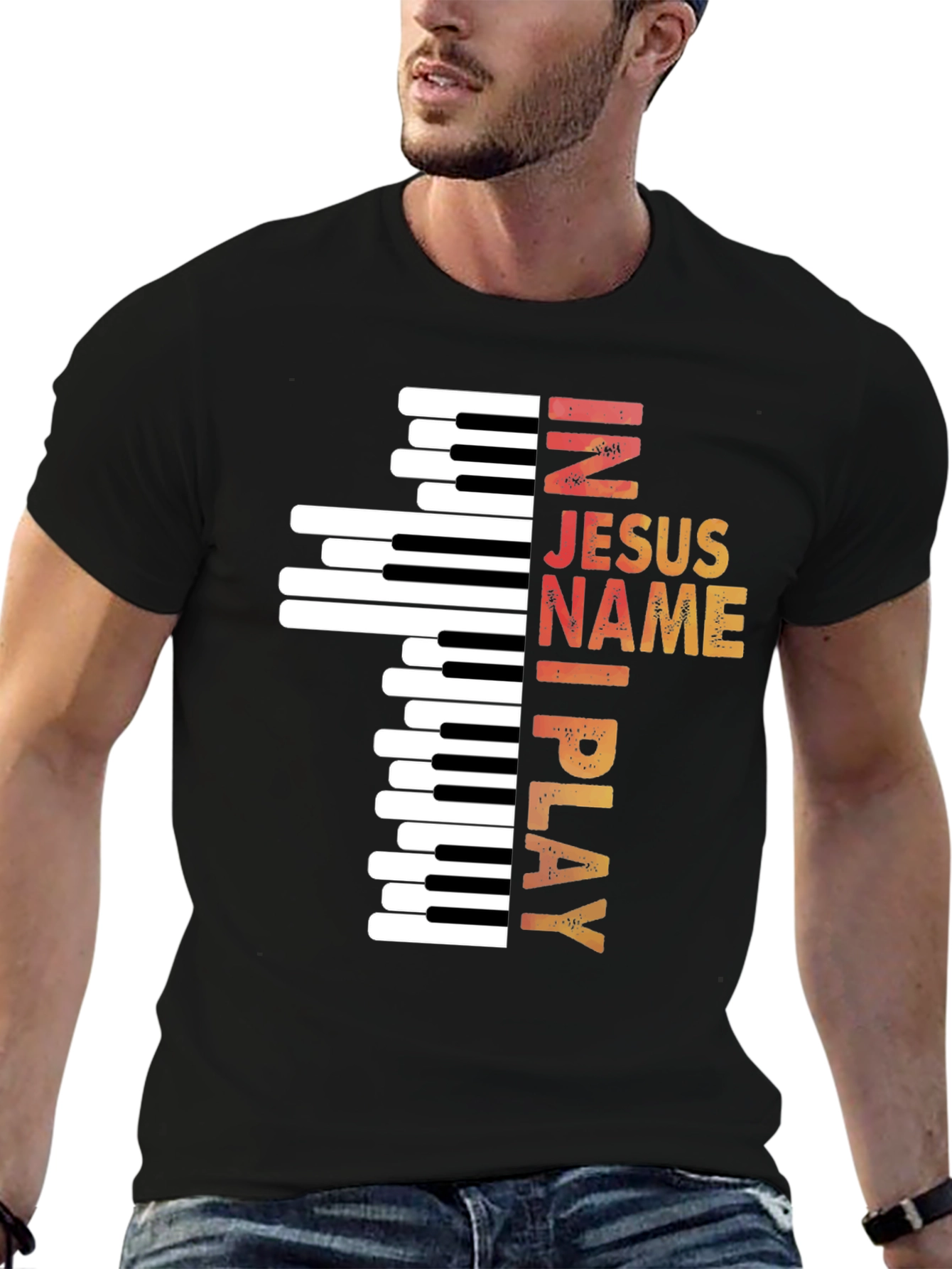 In Jesus Name I Play Piano T-Shirt