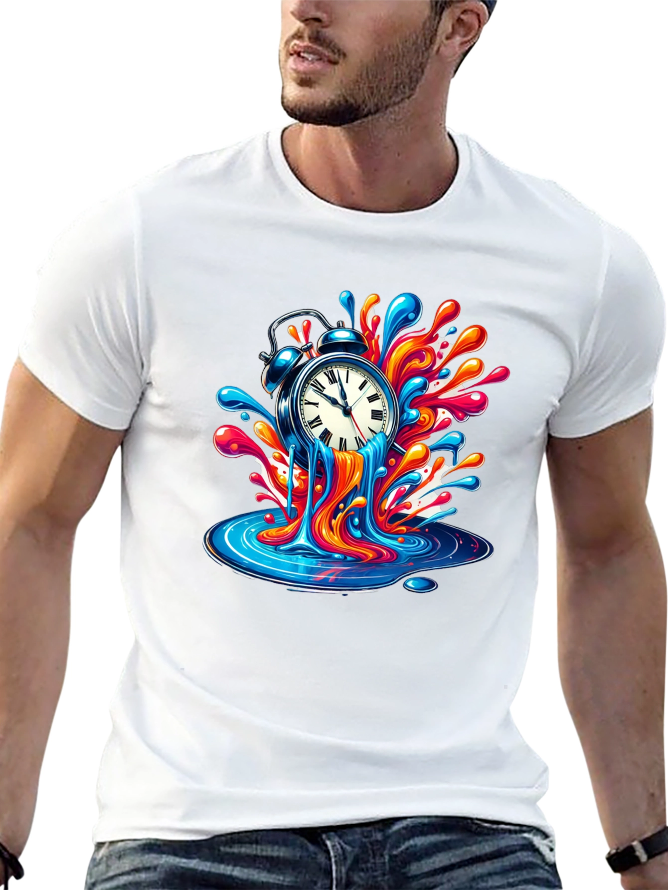 Melting Clock Graphic T-Shirt