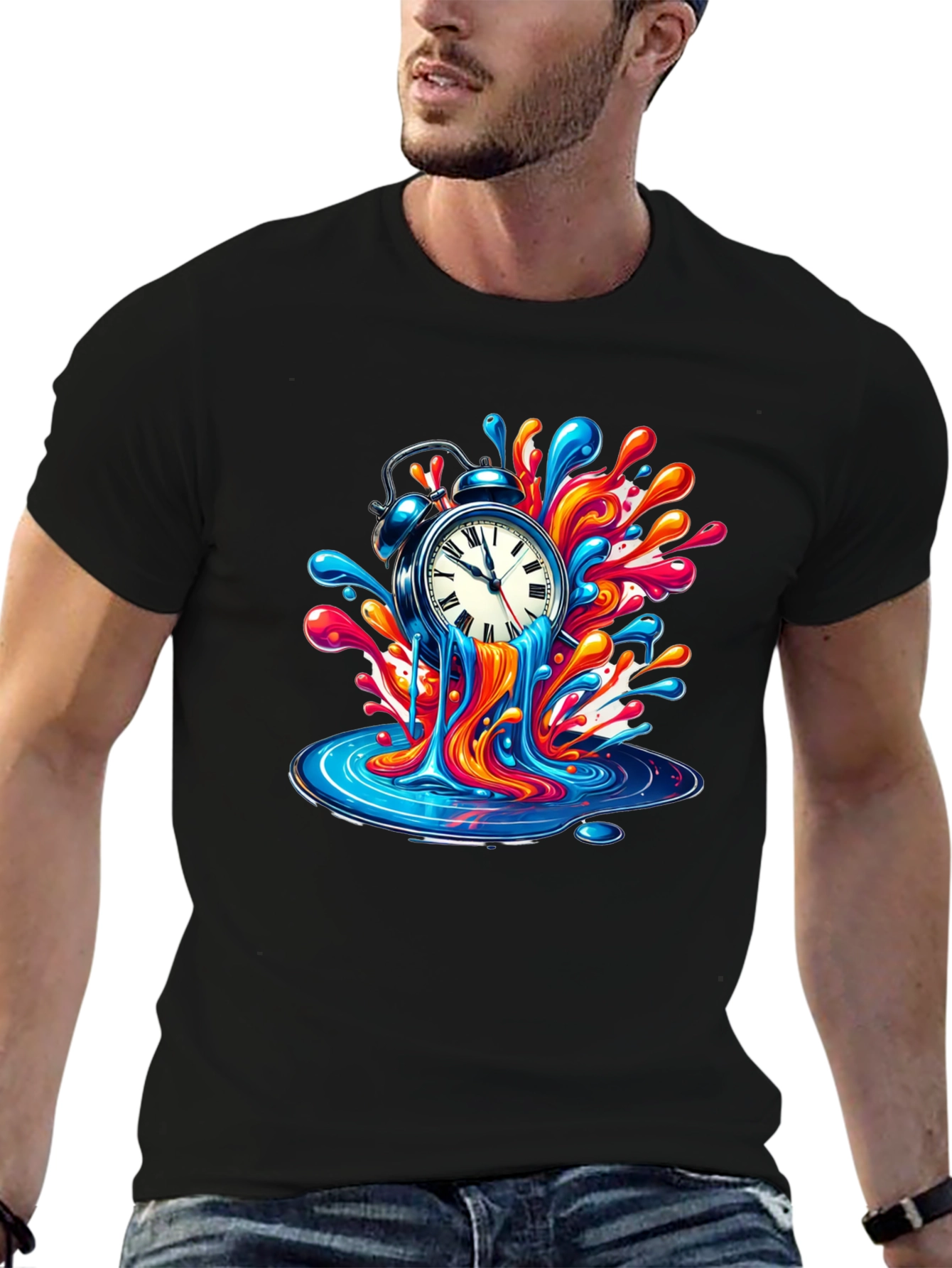 Melting Clock Graphic T-Shirt