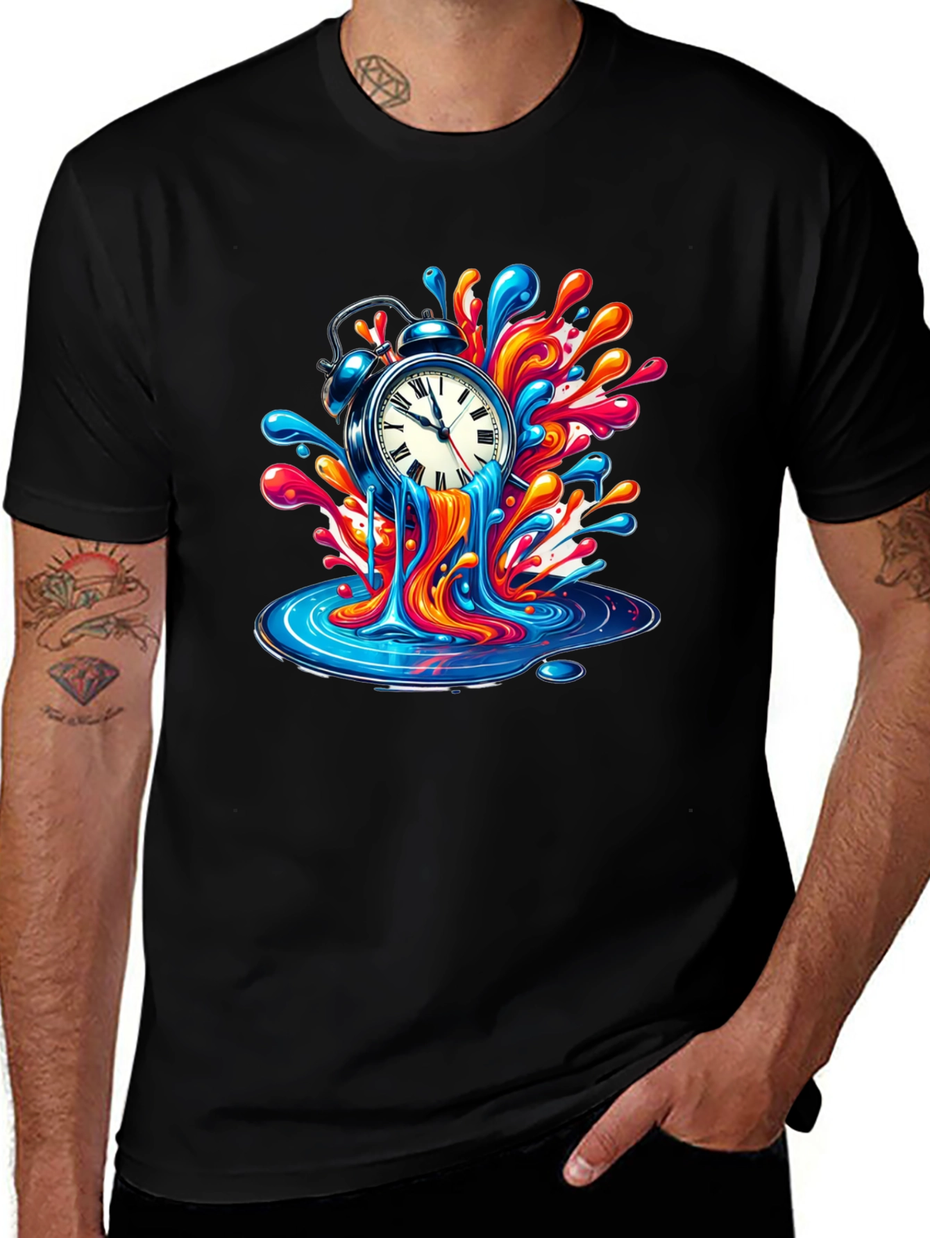 Melting Clock Graphic T-Shirt