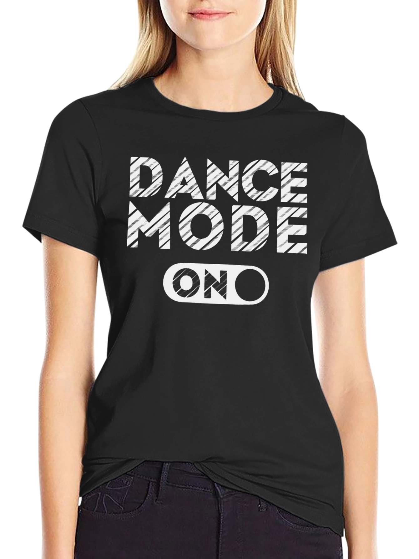 Dance Mode On Graphic Black T-Shirt