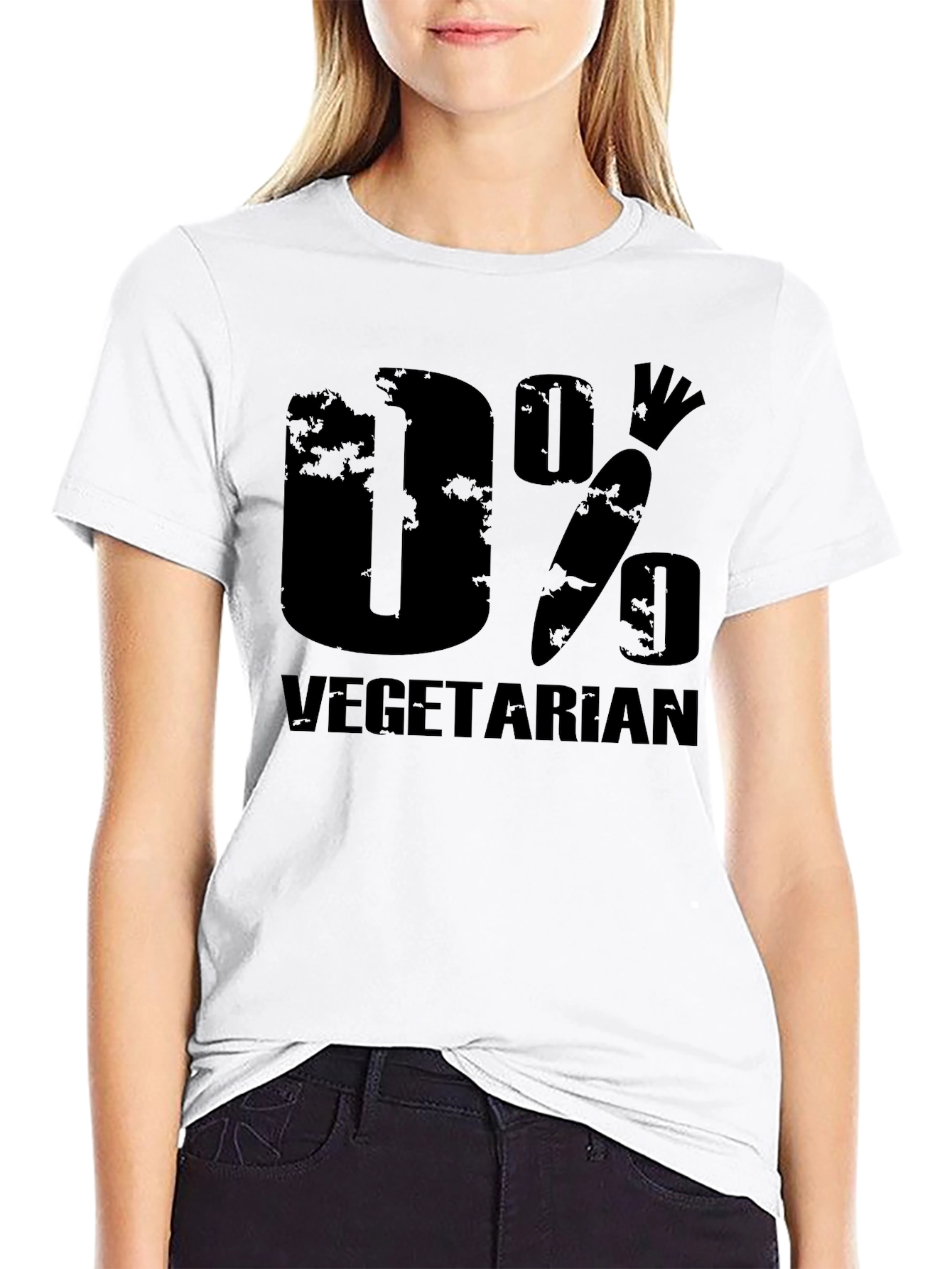 0% Vegetarian Humor Graphic Tee