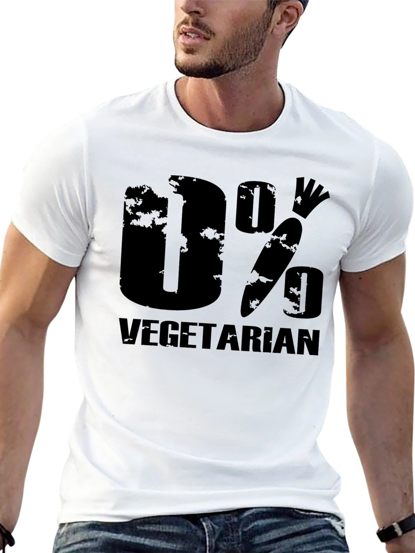 0% Vegetarian Humor Graphic Tee