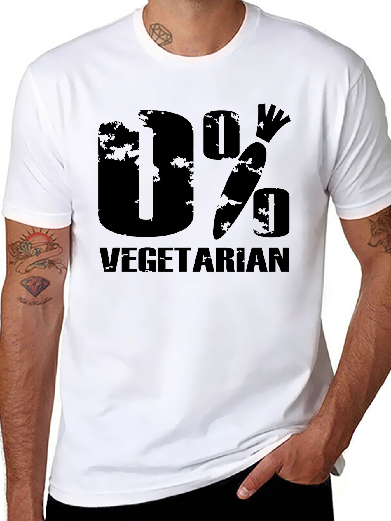 0% Vegetarian Humor Graphic Tee