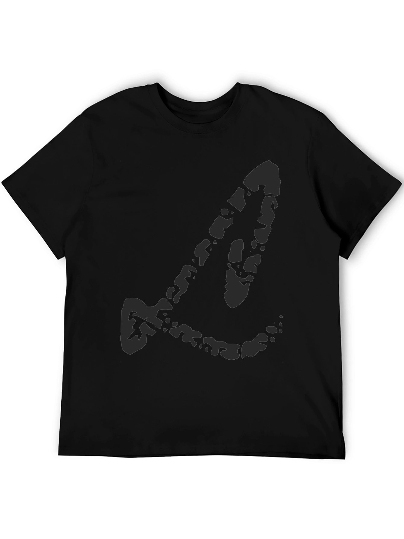 Black Graphic Print Crew Neck T-Shirt