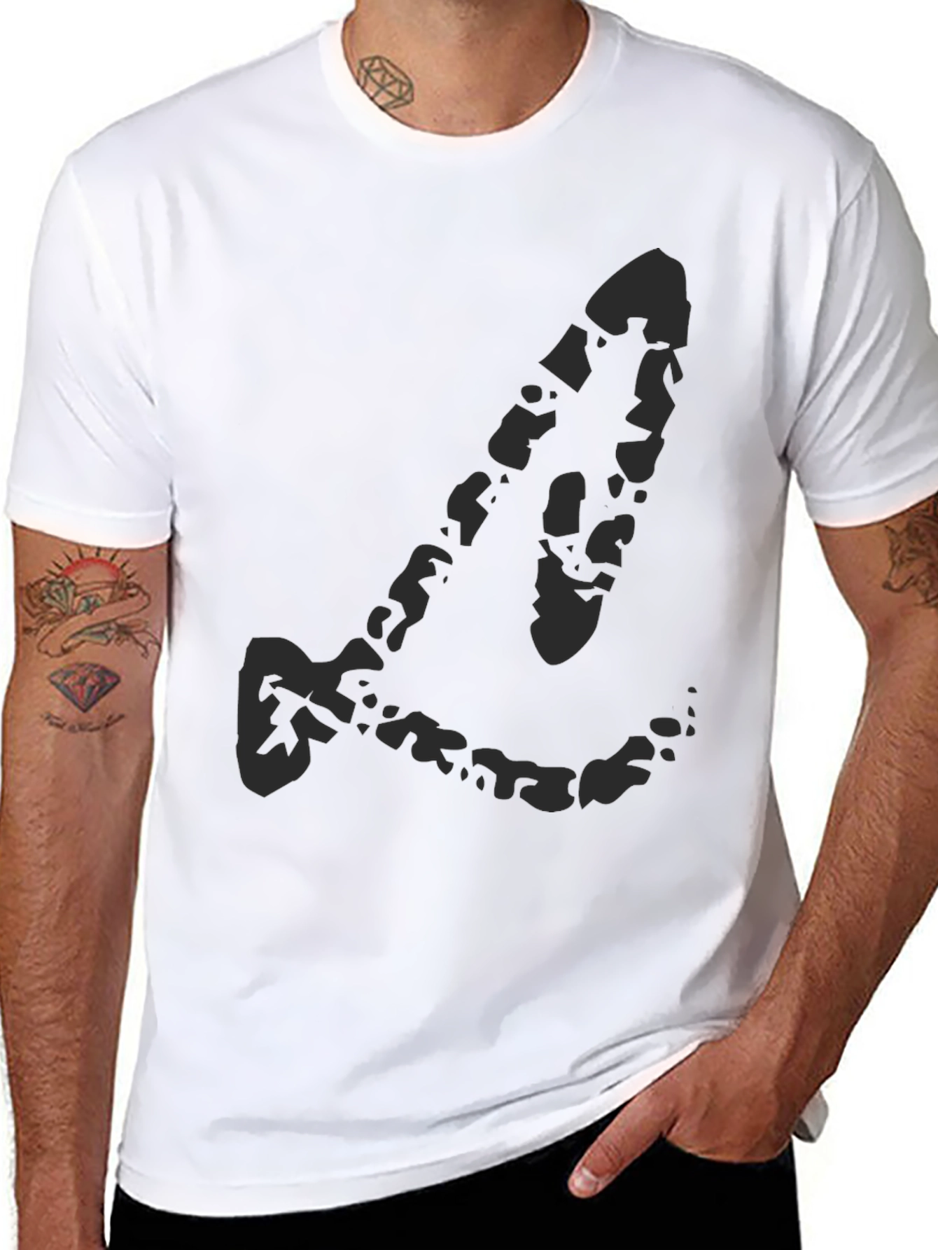 Black Graphic Print Crew Neck T-Shirt