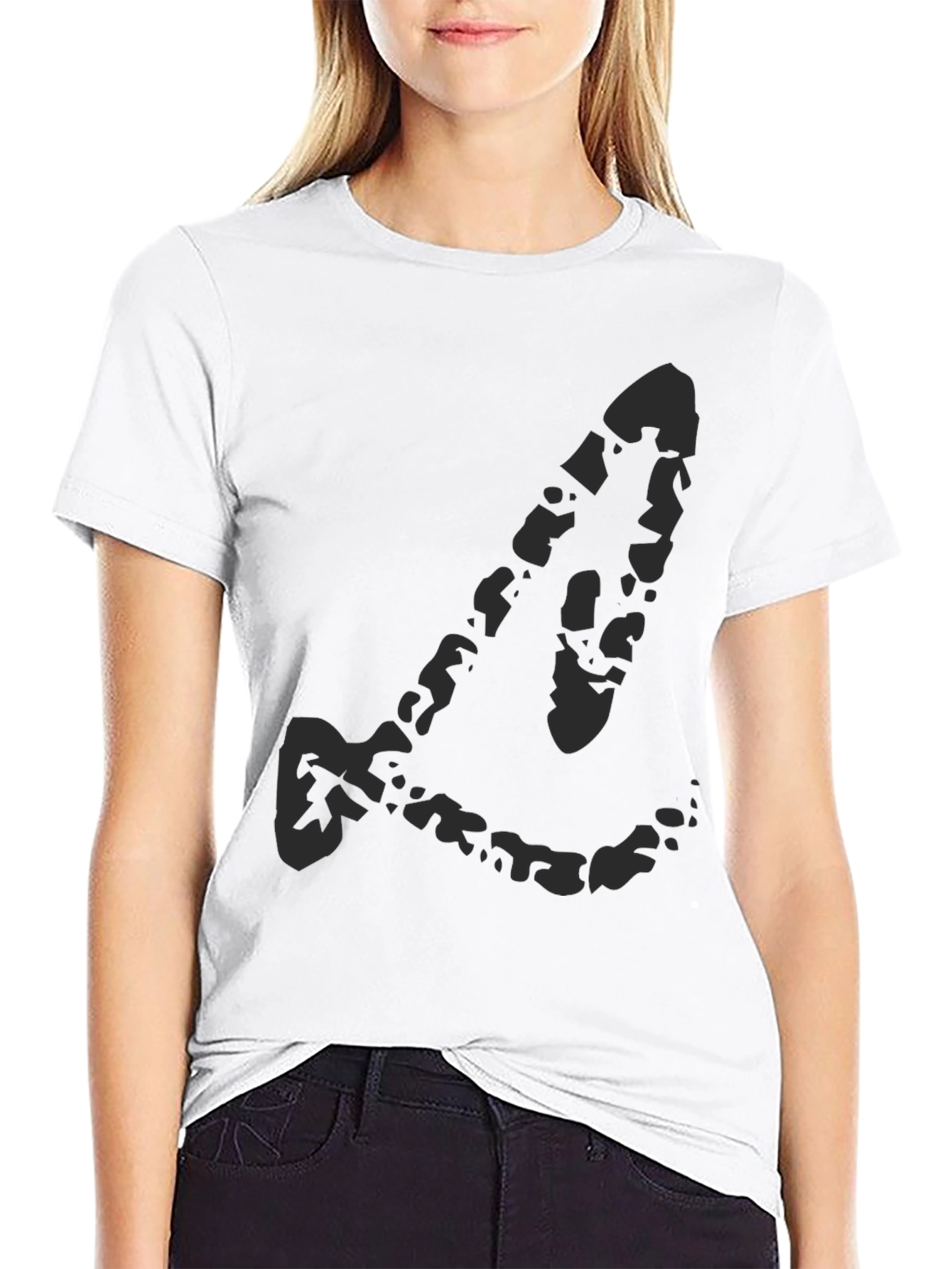Black Graphic Print Crew Neck T-Shirt