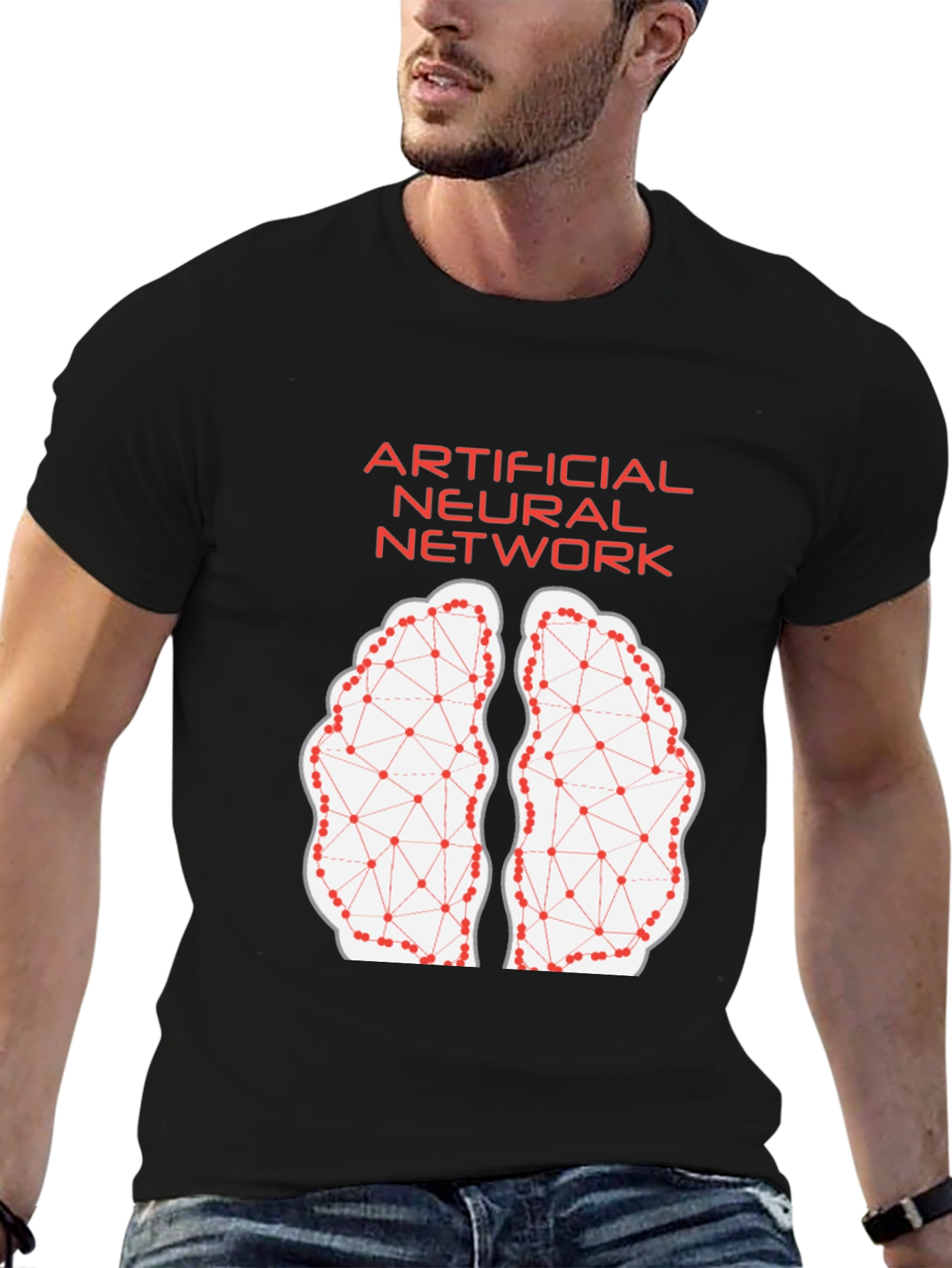 Artificial Neural Network Brain T-Shirt - Black