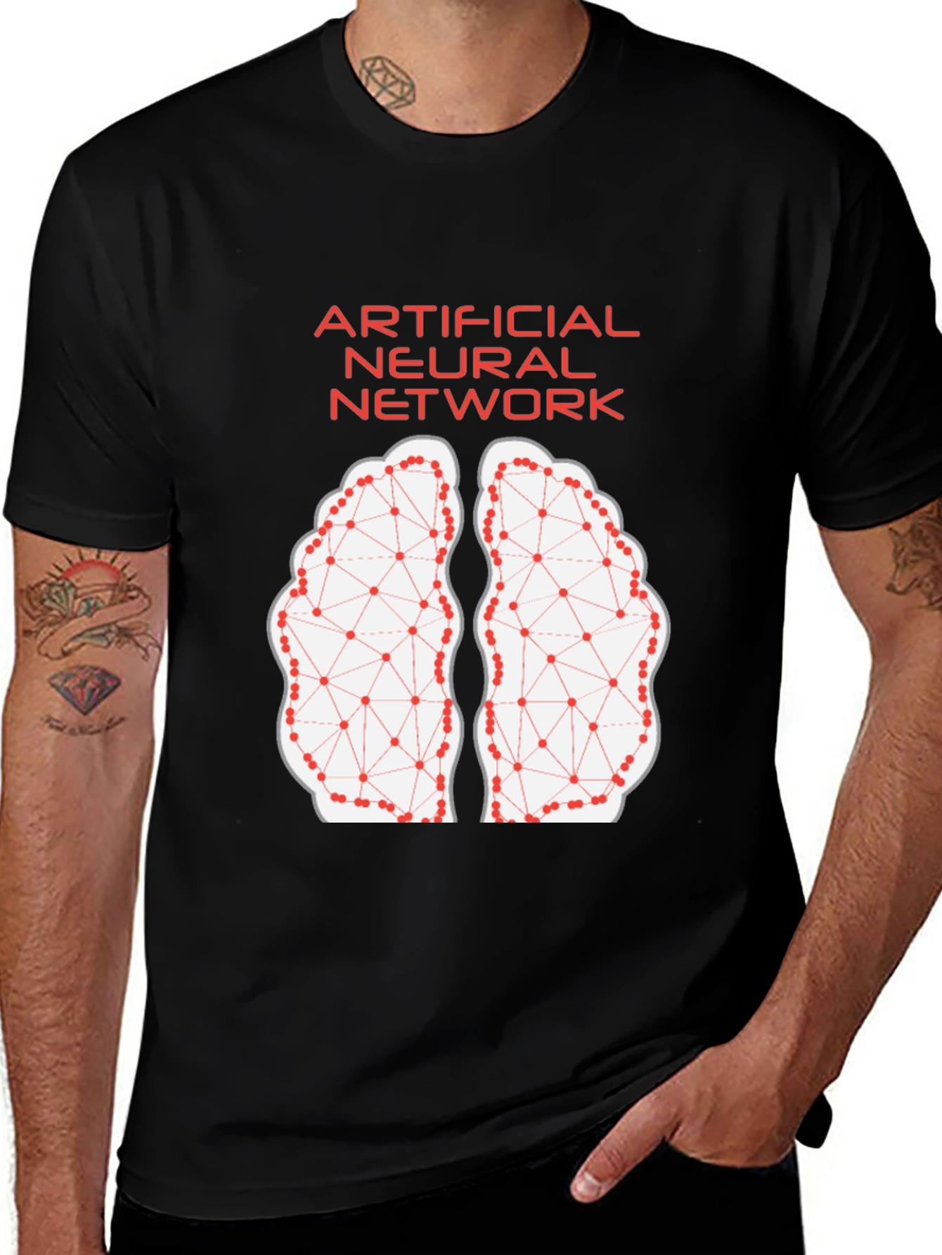 Artificial Neural Network Brain T-Shirt - Black
