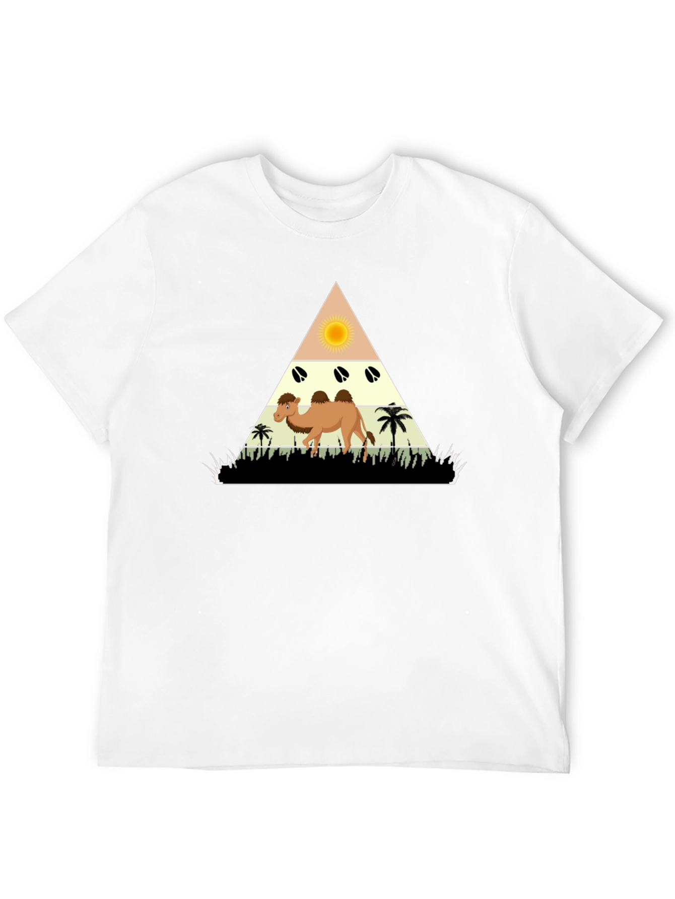 Camel Desert Graphic Tee - Black Cotton Casual
