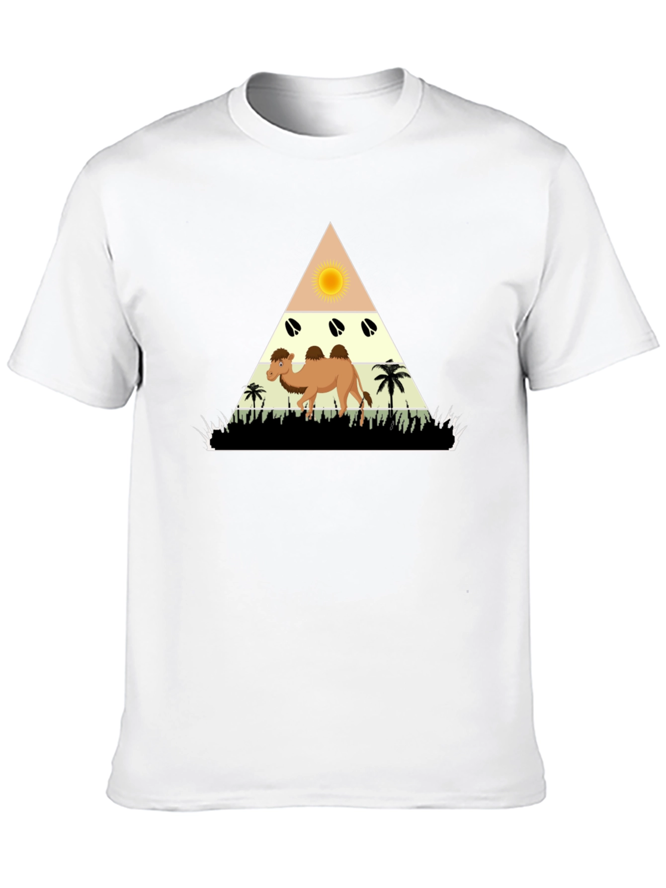 Camel Desert Graphic Tee - Black Cotton Casual