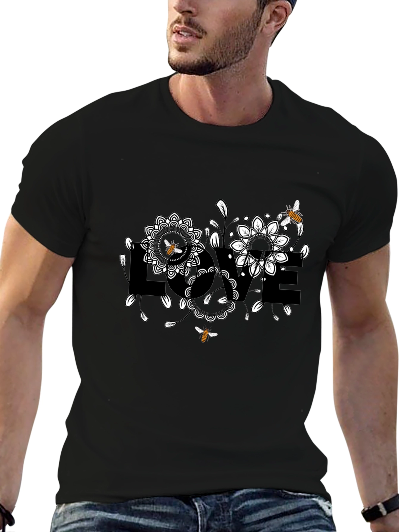 Love Blooms: Bee & Floral Graphic Tee