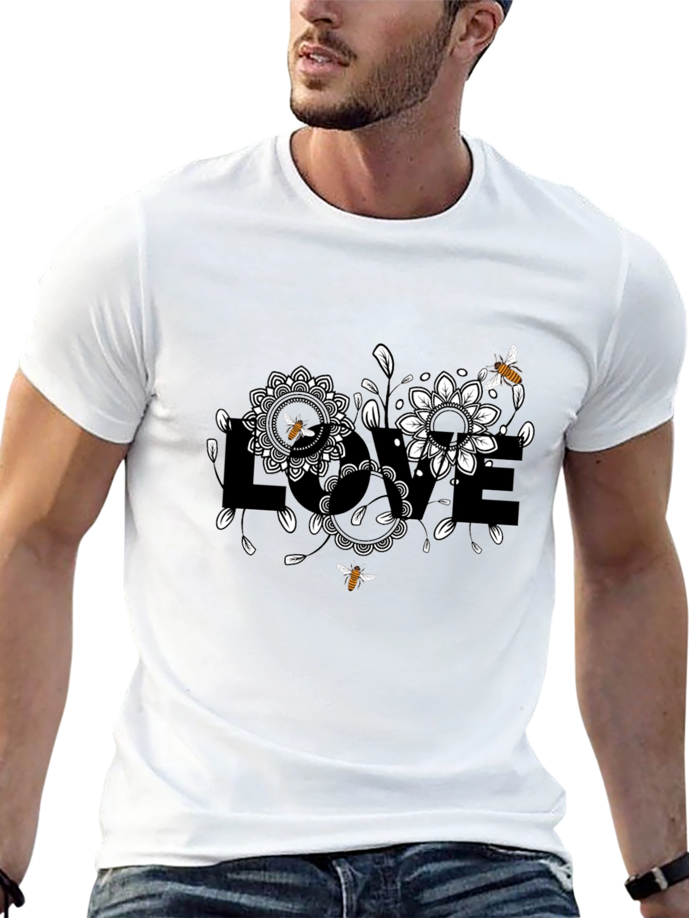Love Blooms: Bee & Floral Graphic Tee