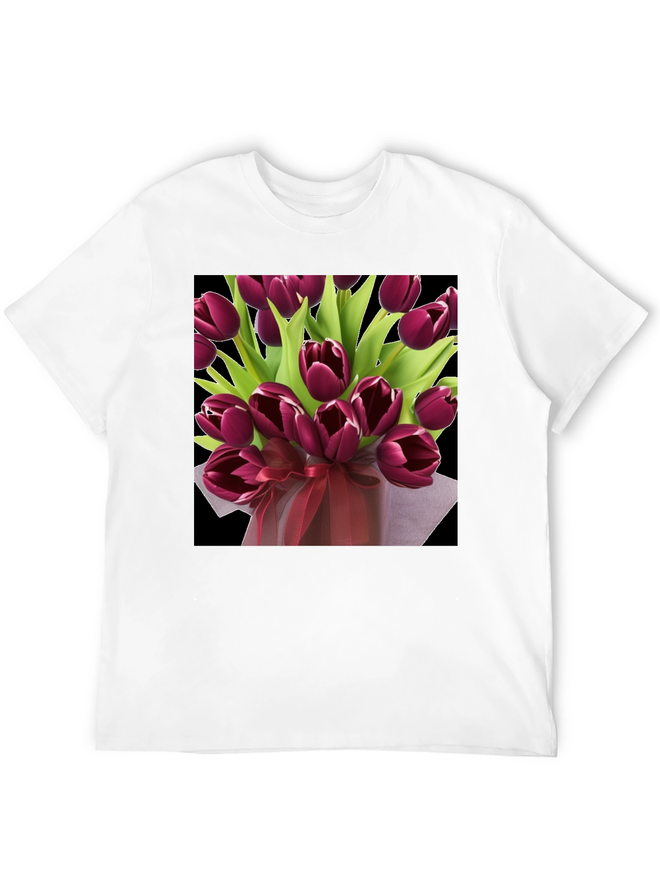 Tulip Bouquet Graphic Tee - Elegant Floral Design