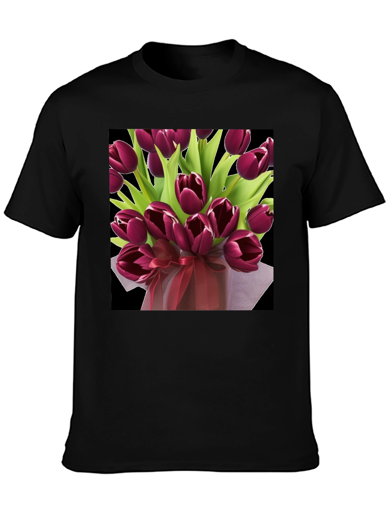 Tulip Bouquet Graphic Tee - Elegant Floral Design