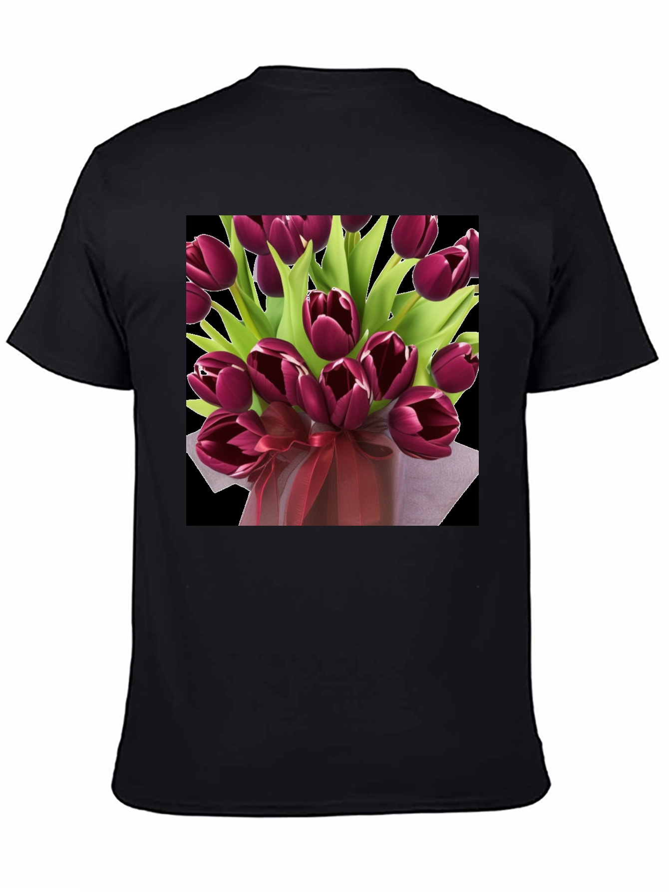 Tulip Bouquet Graphic Tee - Elegant Floral Design