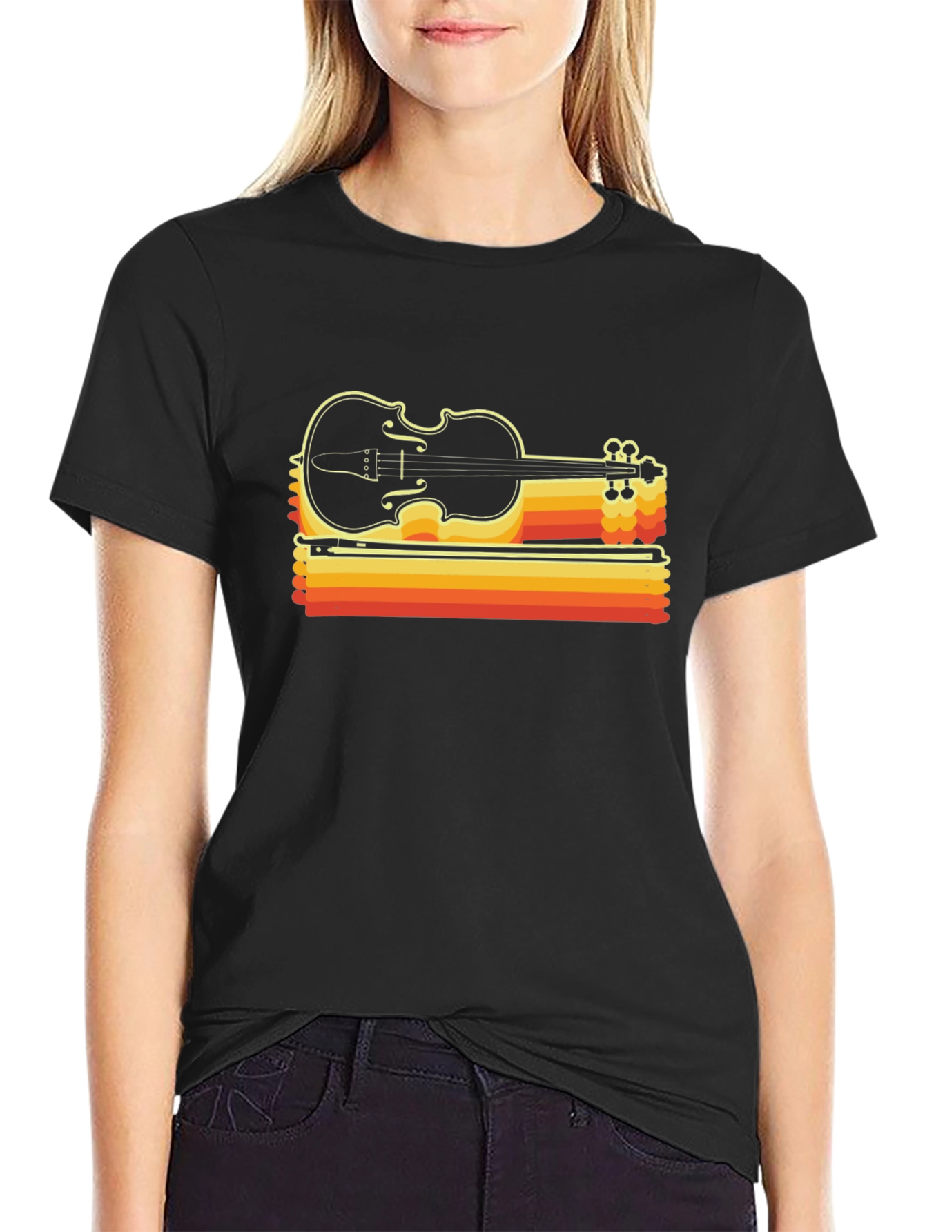 Retro Violin T-Shirt - Music Lovers Tee