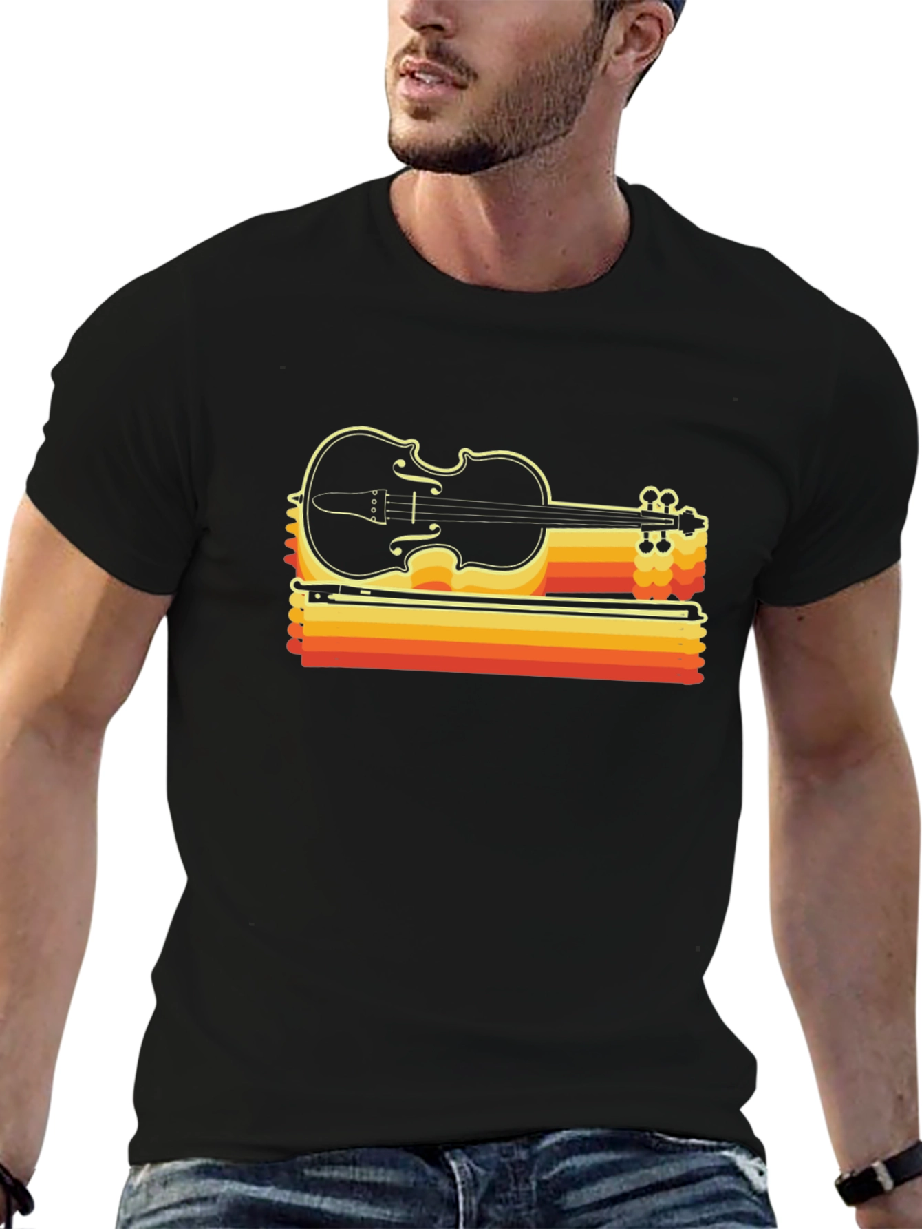 Retro Violin T-Shirt - Music Lovers Tee