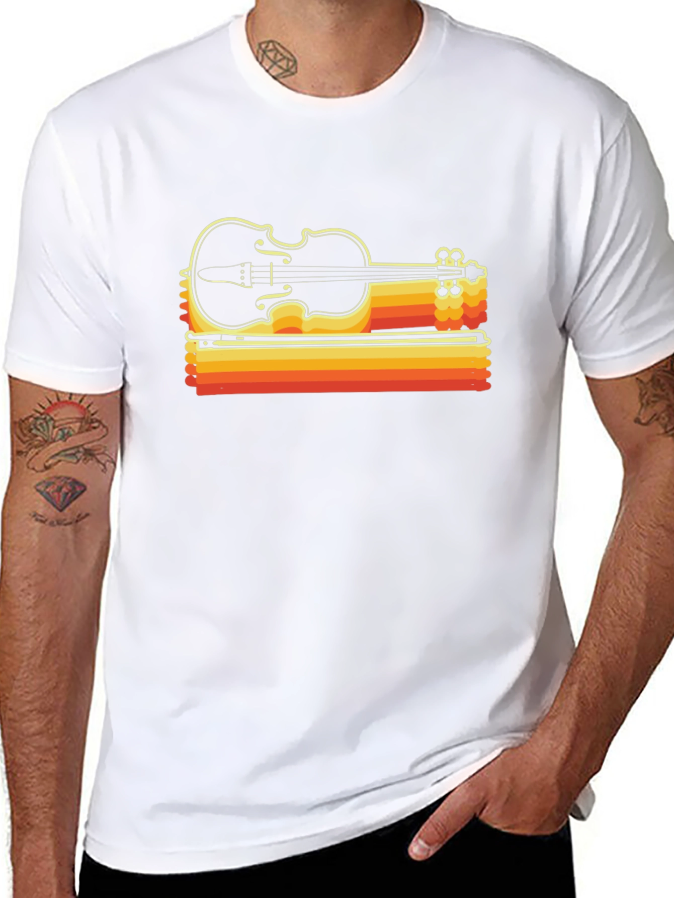 Retro Violin T-Shirt - Music Lovers Tee