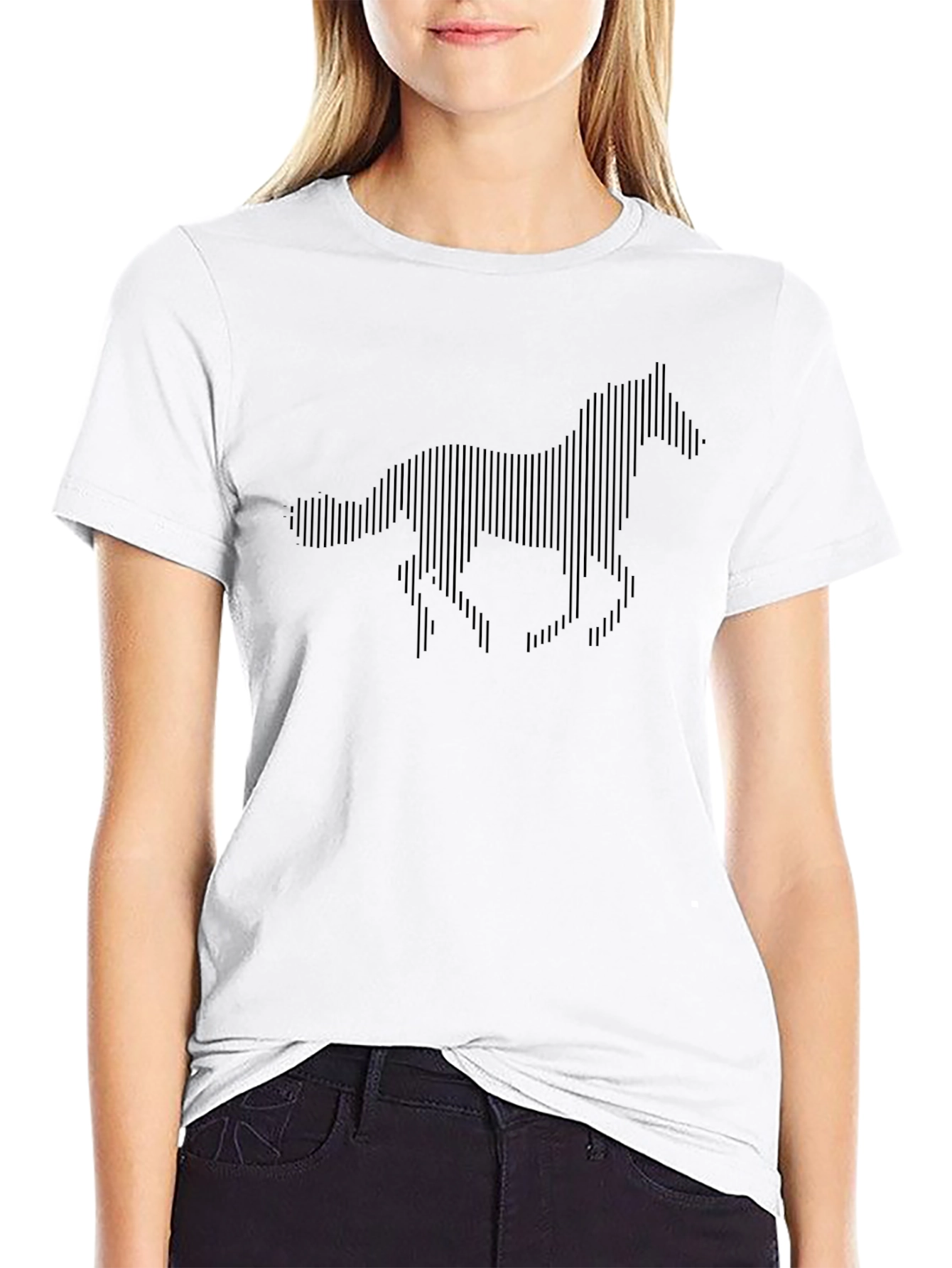 Black Horse Silhouette T-Shirt - Modern Graphic Tee