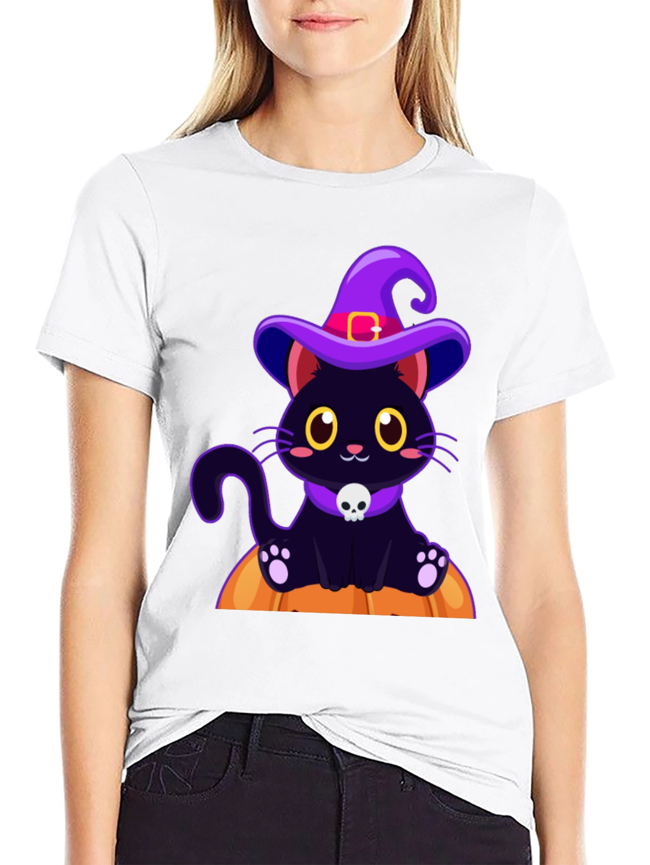 Halloween Cat Witch T-Shirt