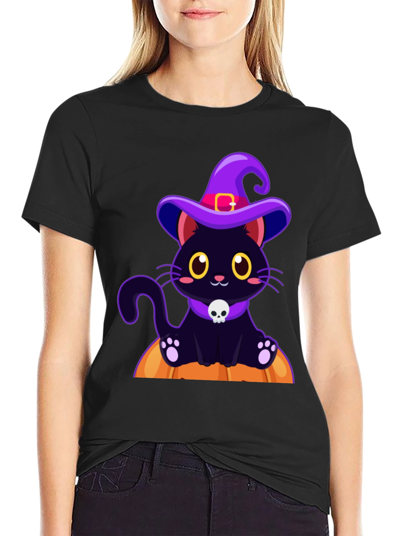 Halloween Cat Witch T-Shirt
