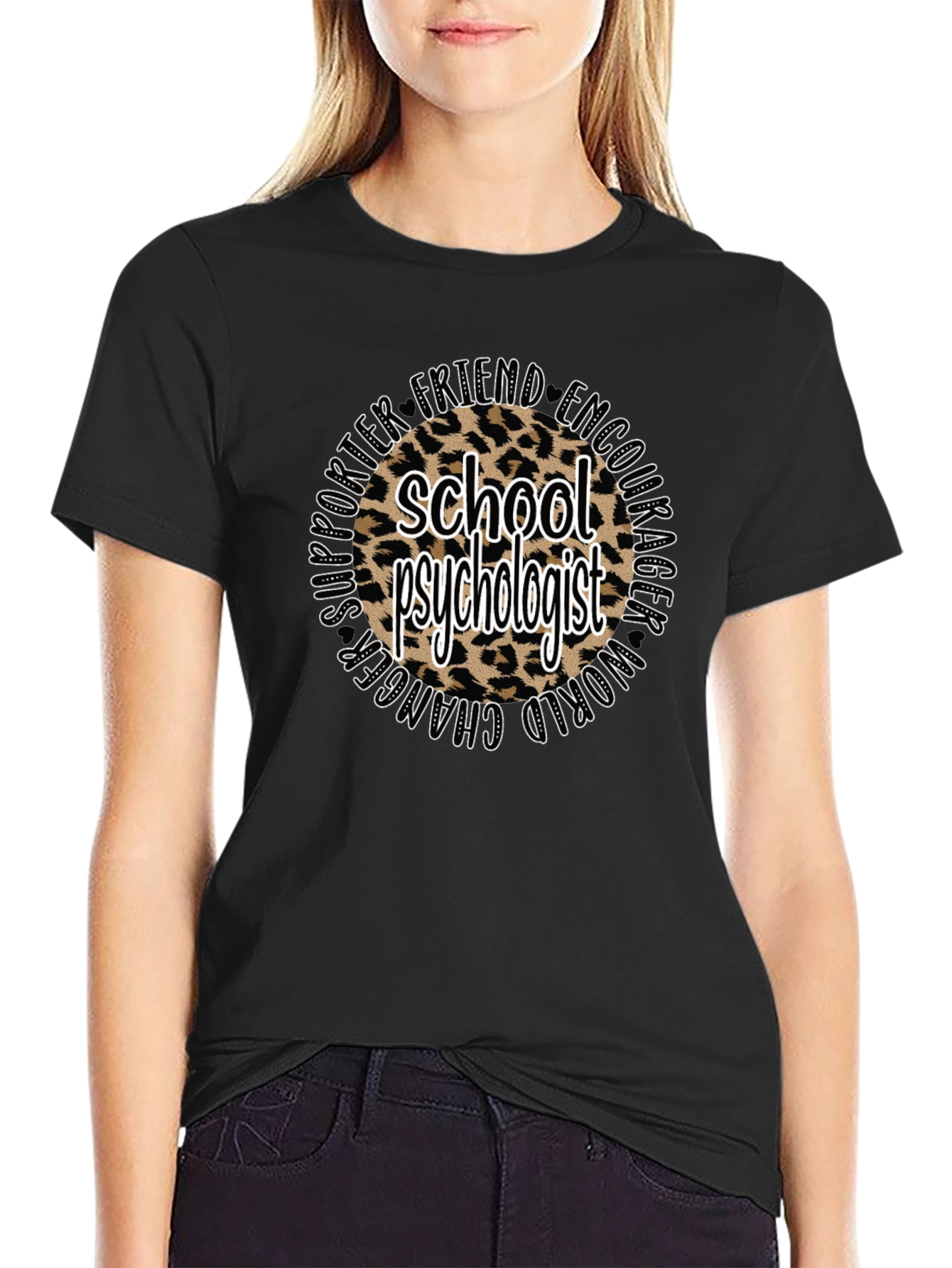 School Psychologist Leopard Print T-Shirt
