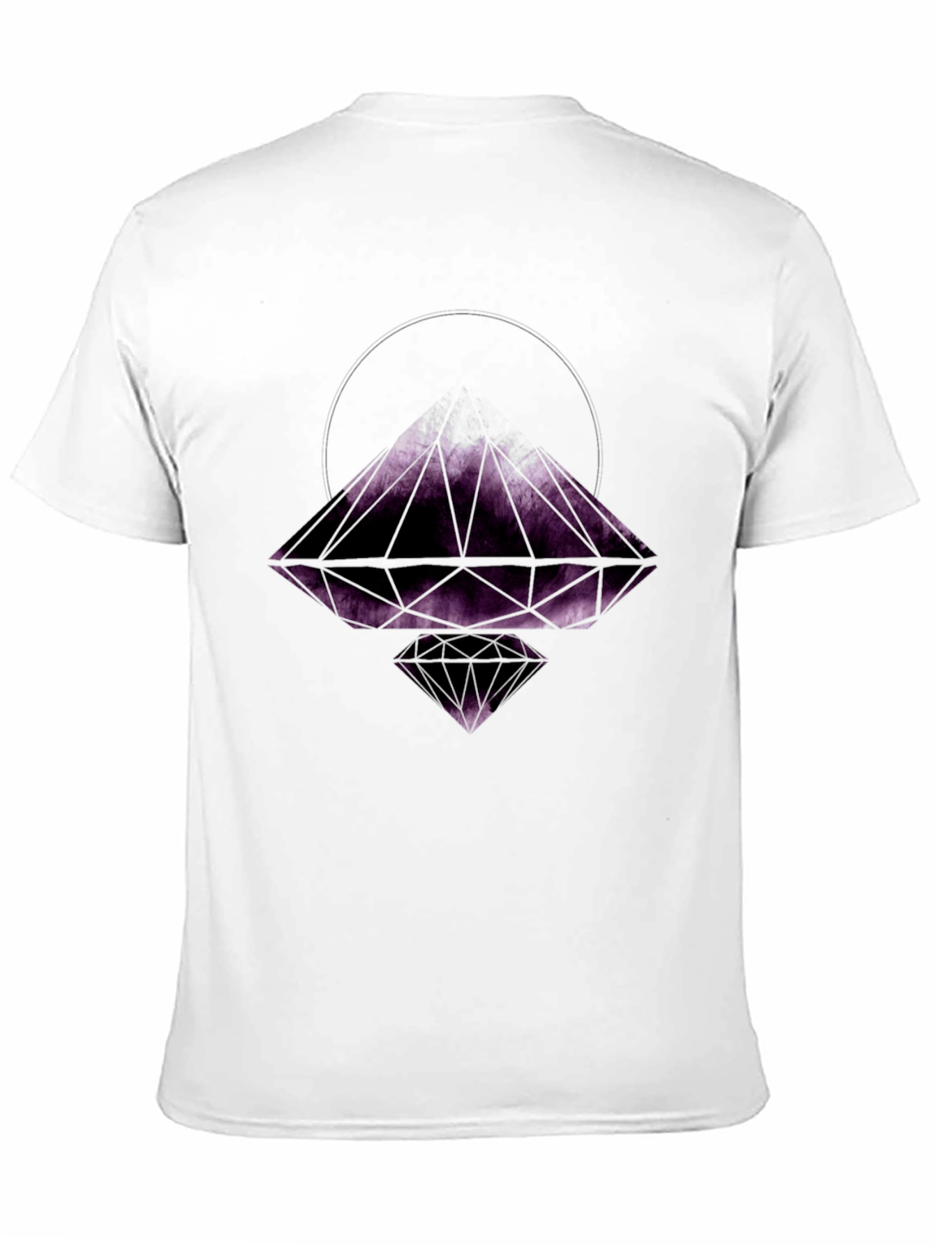Geometric Diamond Graphic Tee - Black
