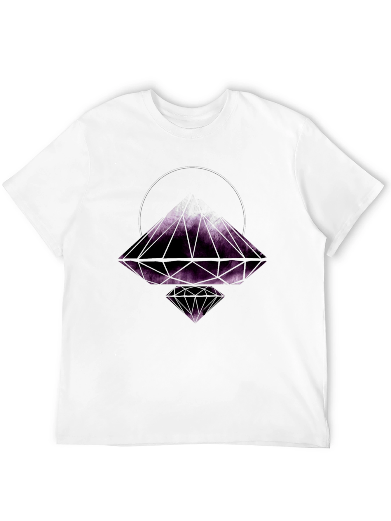 Geometric Diamond Graphic Tee - Black