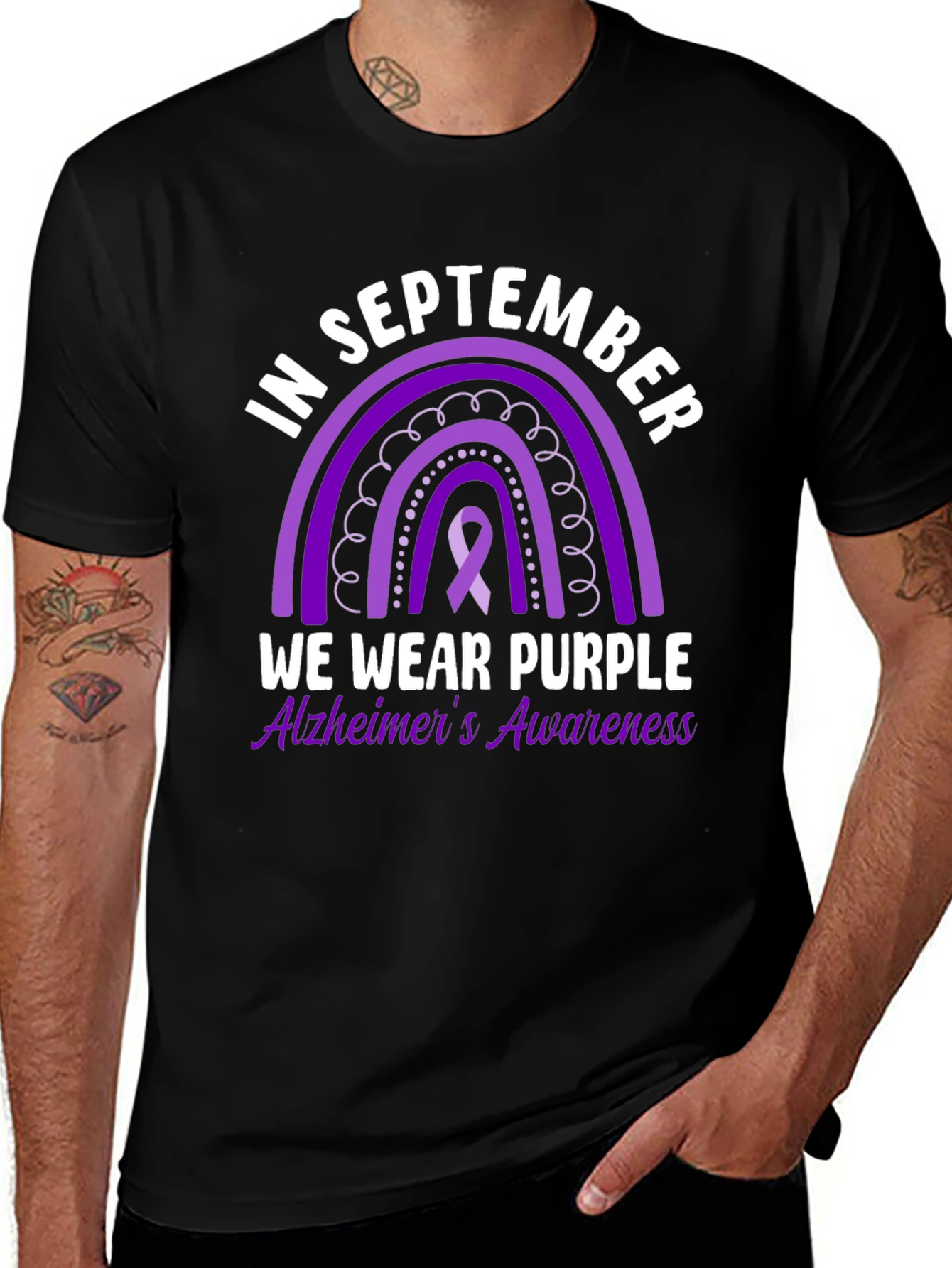 Alzheimers Awareness T-Shirt - In September We Wear Purple