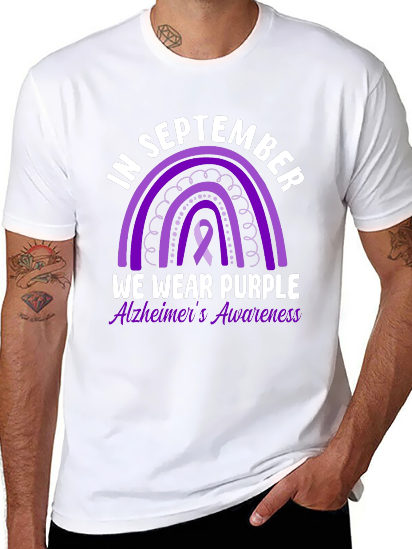 Alzheimers Awareness T-Shirt - In September We Wear Purple