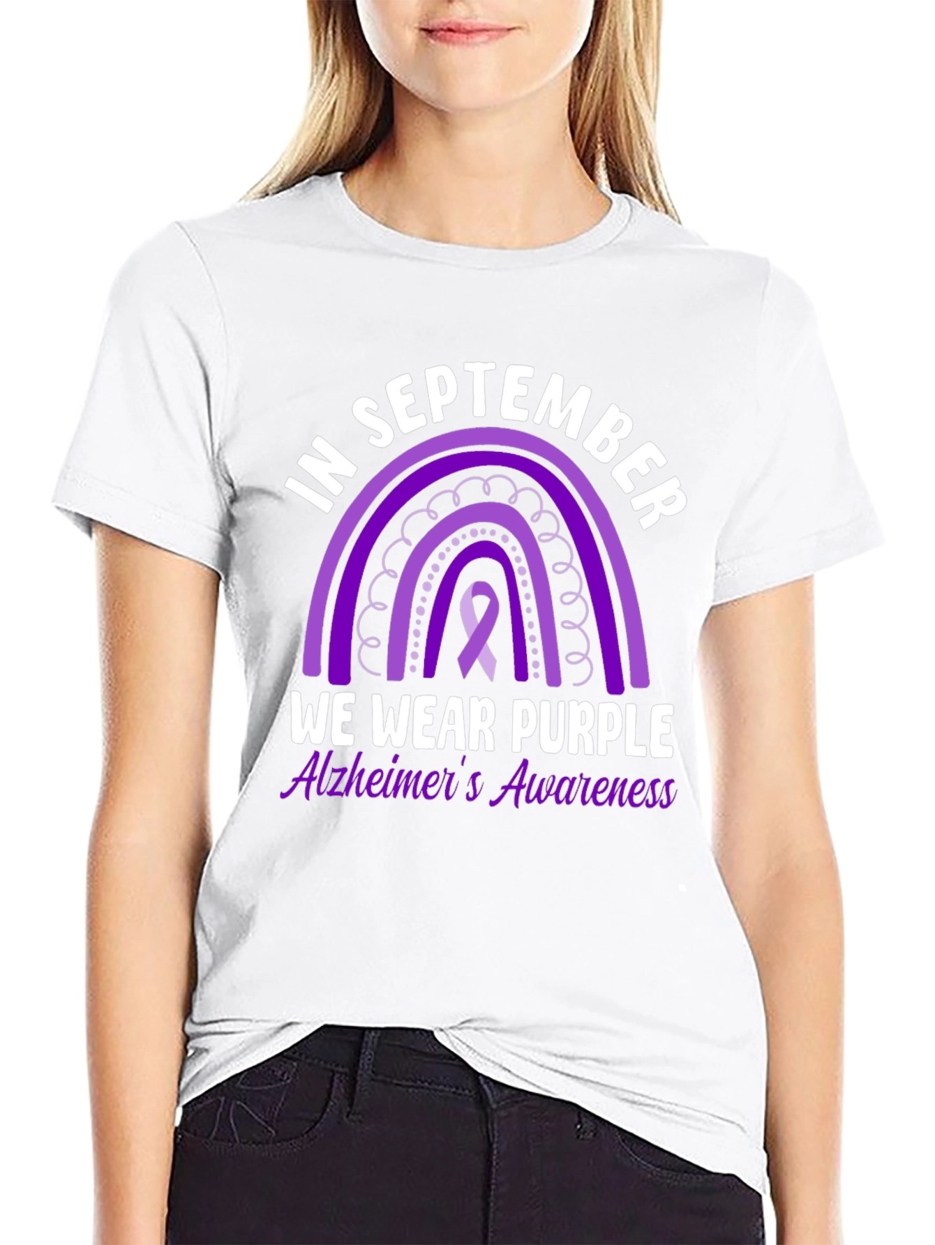 Alzheimers Awareness T-Shirt - In September We Wear Purple