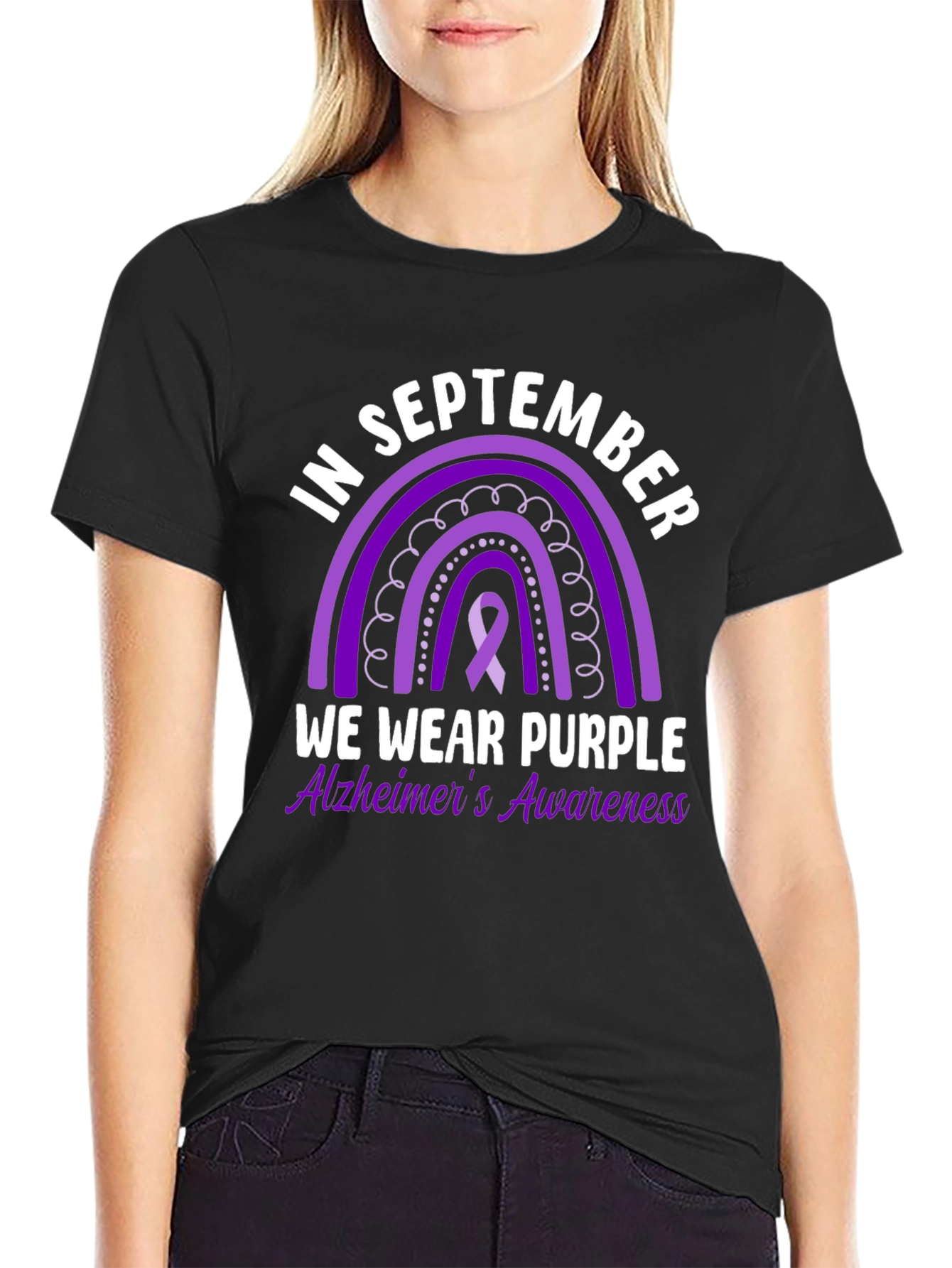 Alzheimers Awareness T-Shirt - In September We Wear Purple