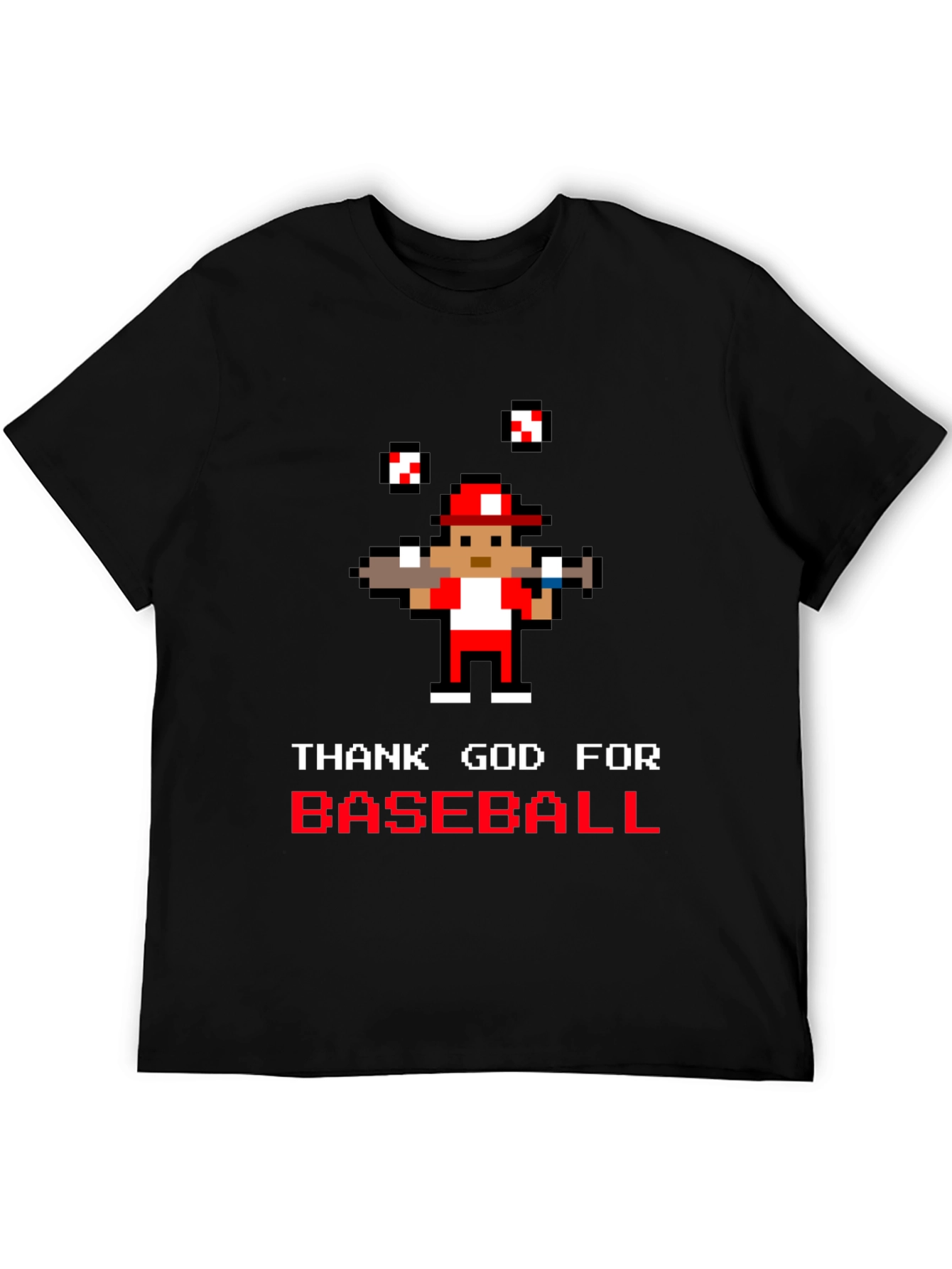 Thank God for Baseball Pixel Art T-Shirt