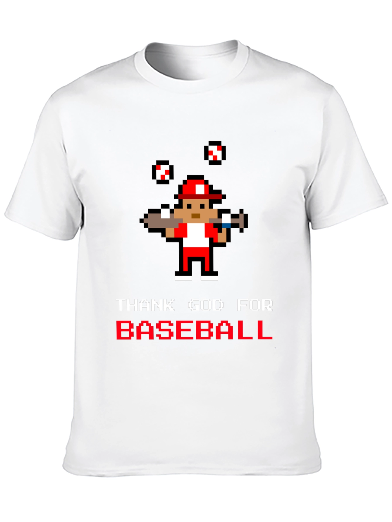 Thank God for Baseball Pixel Art T-Shirt