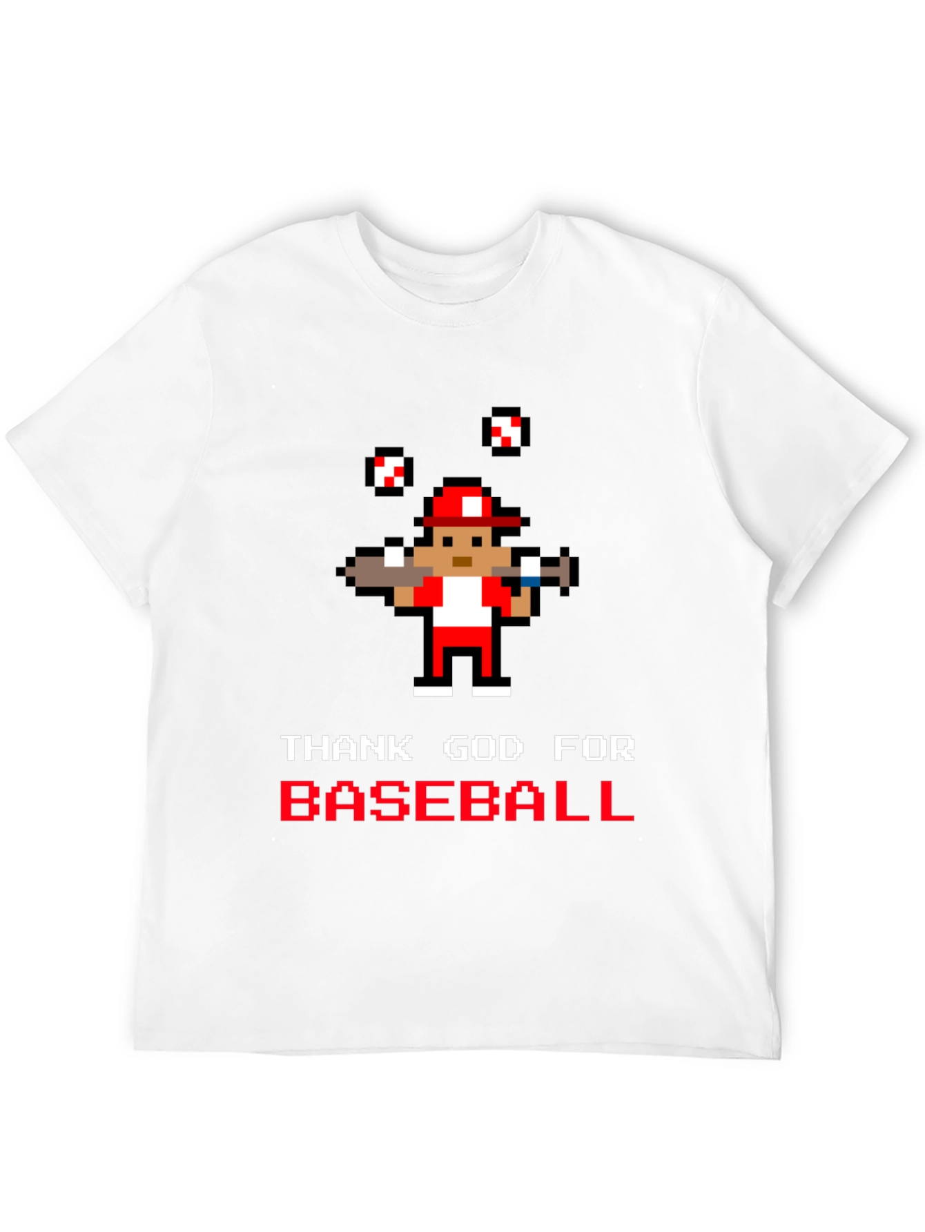 Thank God for Baseball Pixel Art T-Shirt
