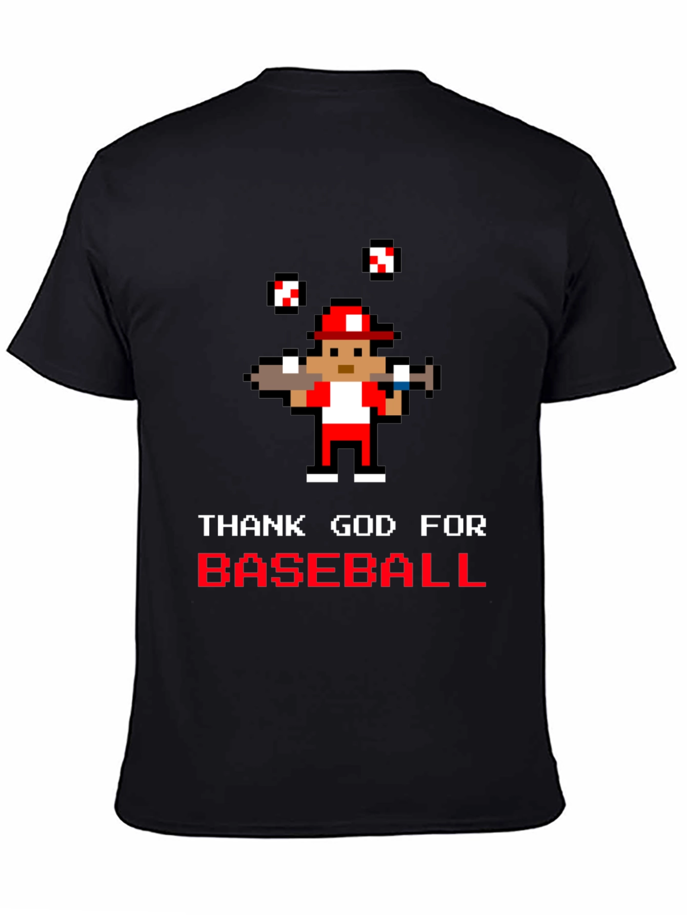 Thank God for Baseball Pixel Art T-Shirt