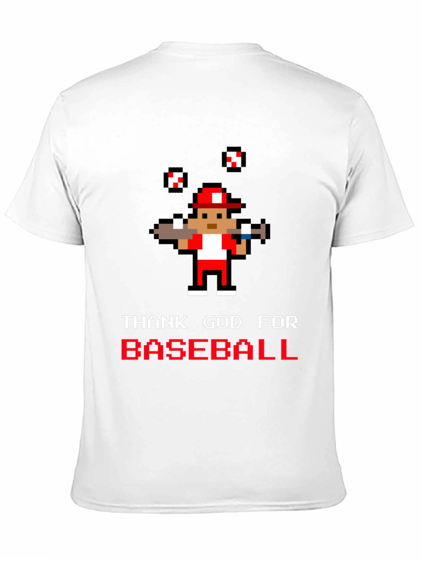 Thank God for Baseball Pixel Art T-Shirt