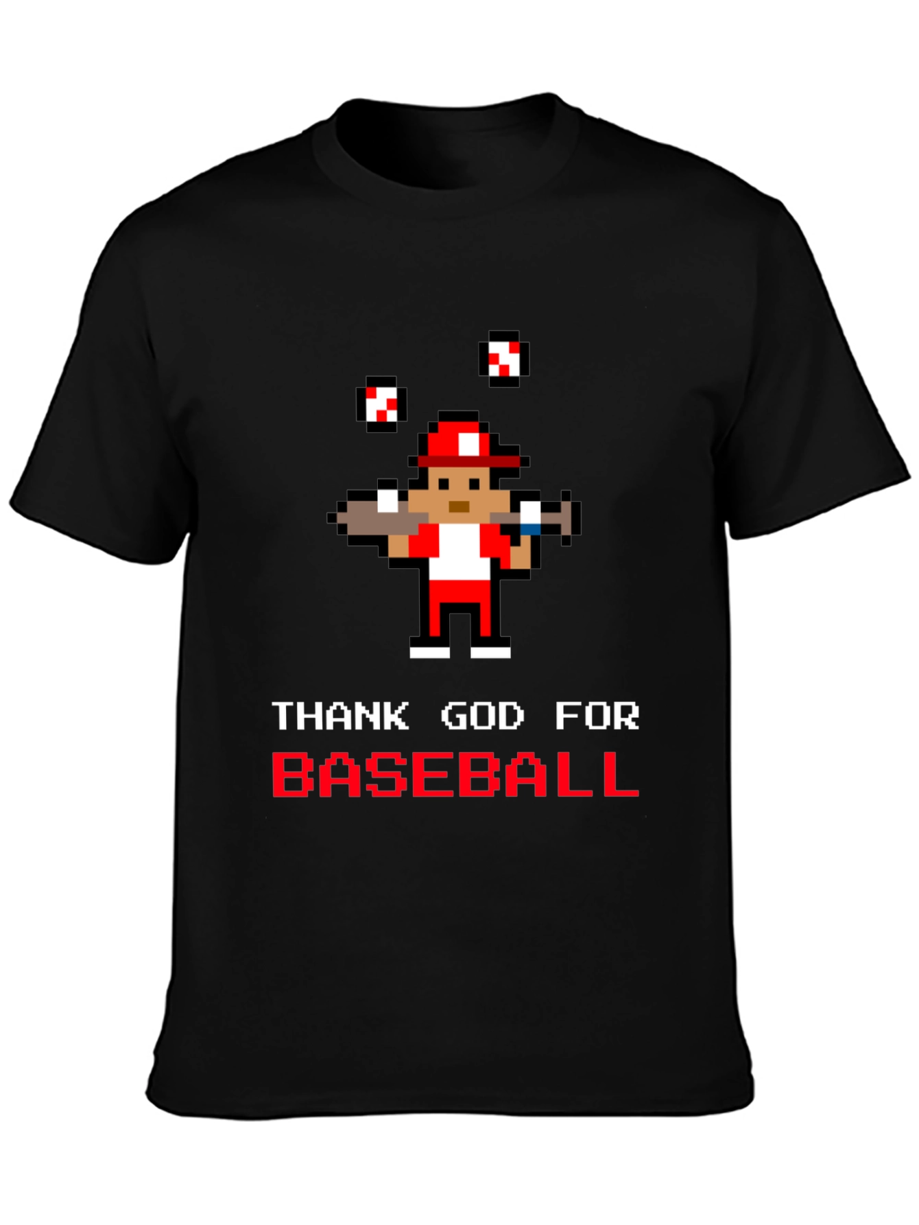 Thank God for Baseball Pixel Art T-Shirt