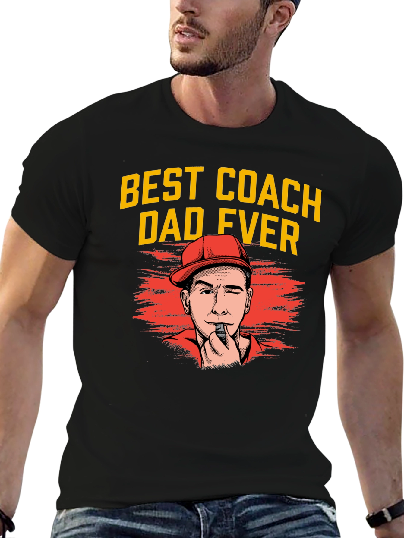 Best Coach Dad Ever Graphic T-Shirt