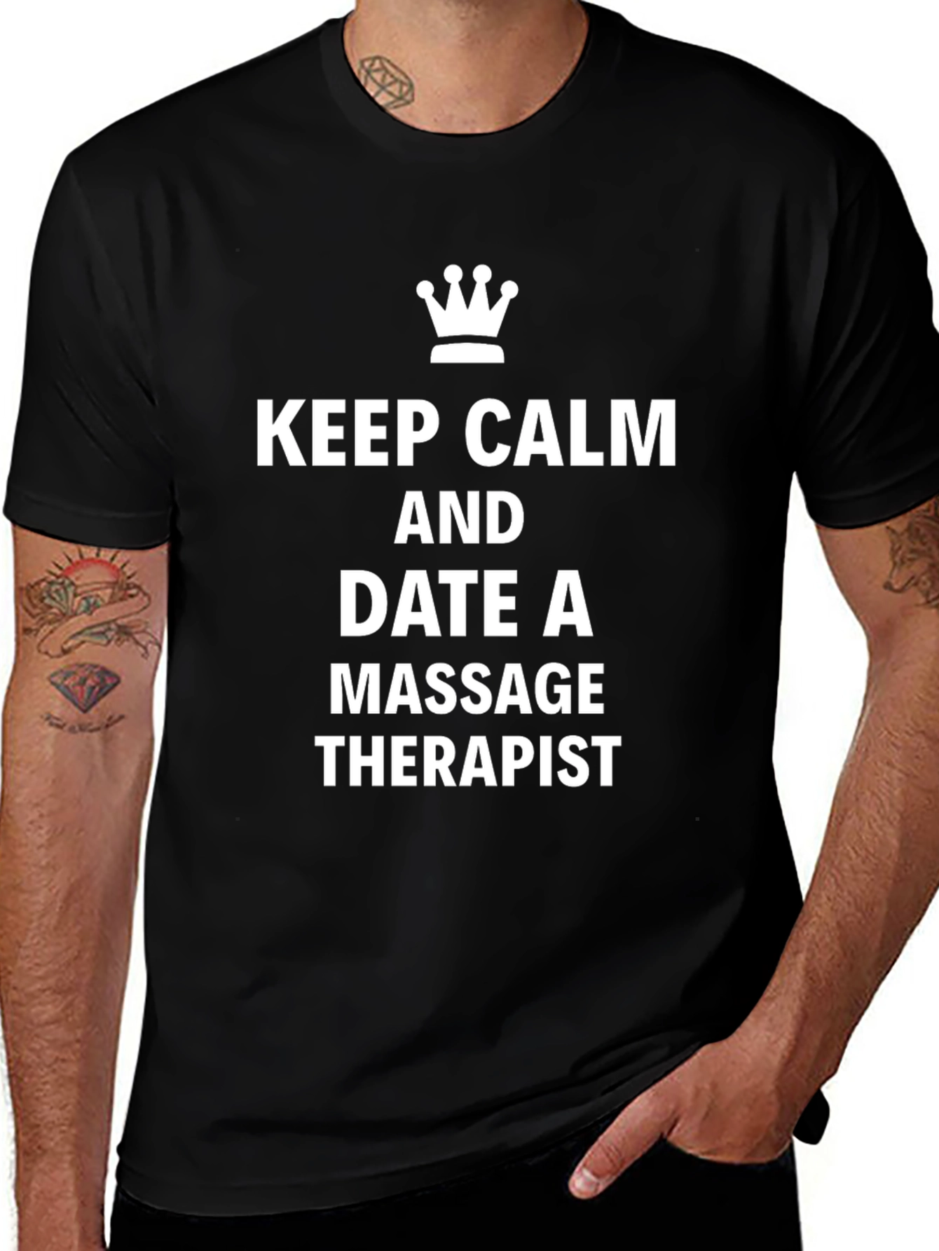 Keep Calm Massage Therapist Black T-Shirt