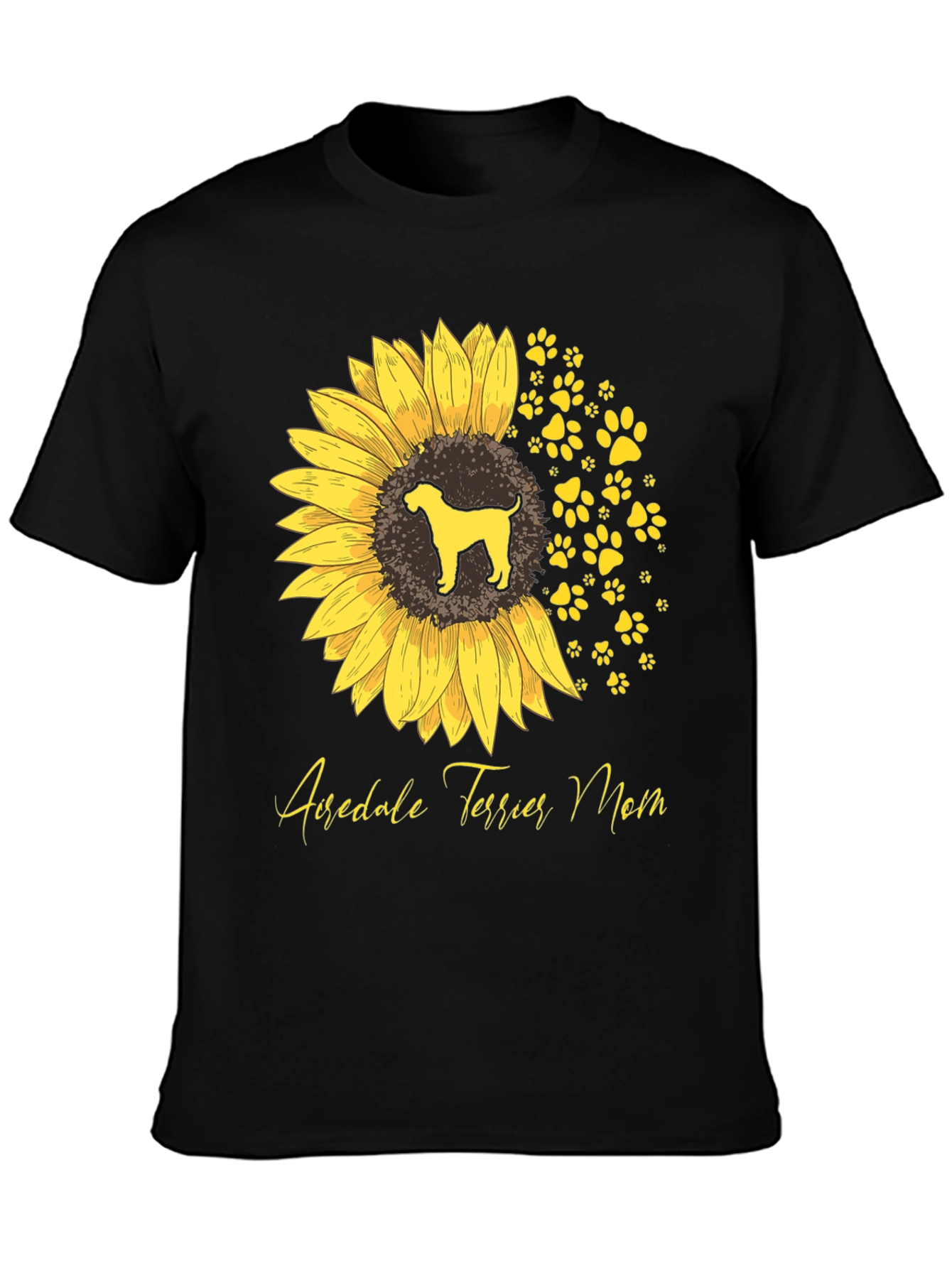Airedale Terrier Mom Sunflower Graphic Tee