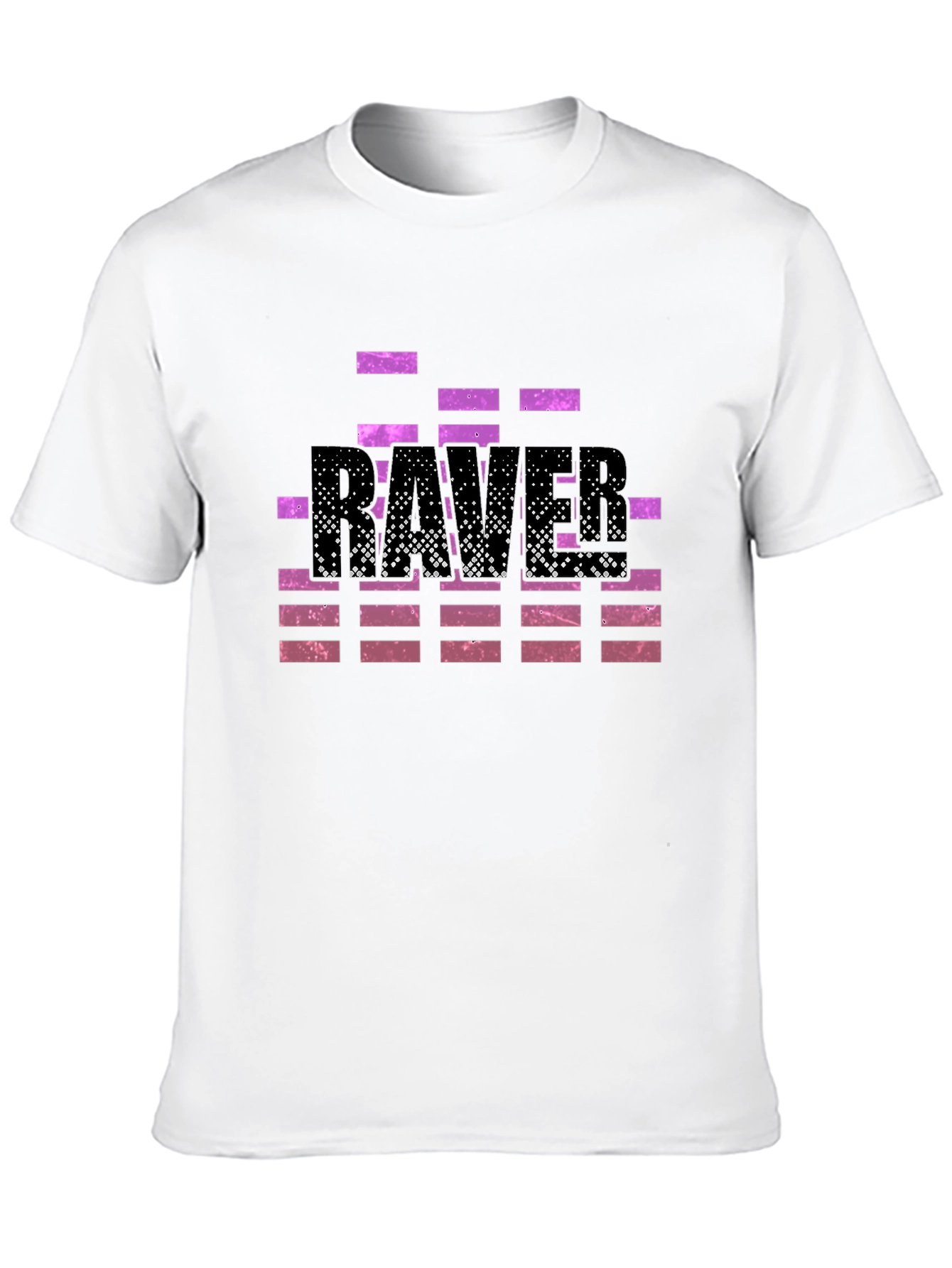 Retro Rave T-Shirt - Black with Purple Pixel Design